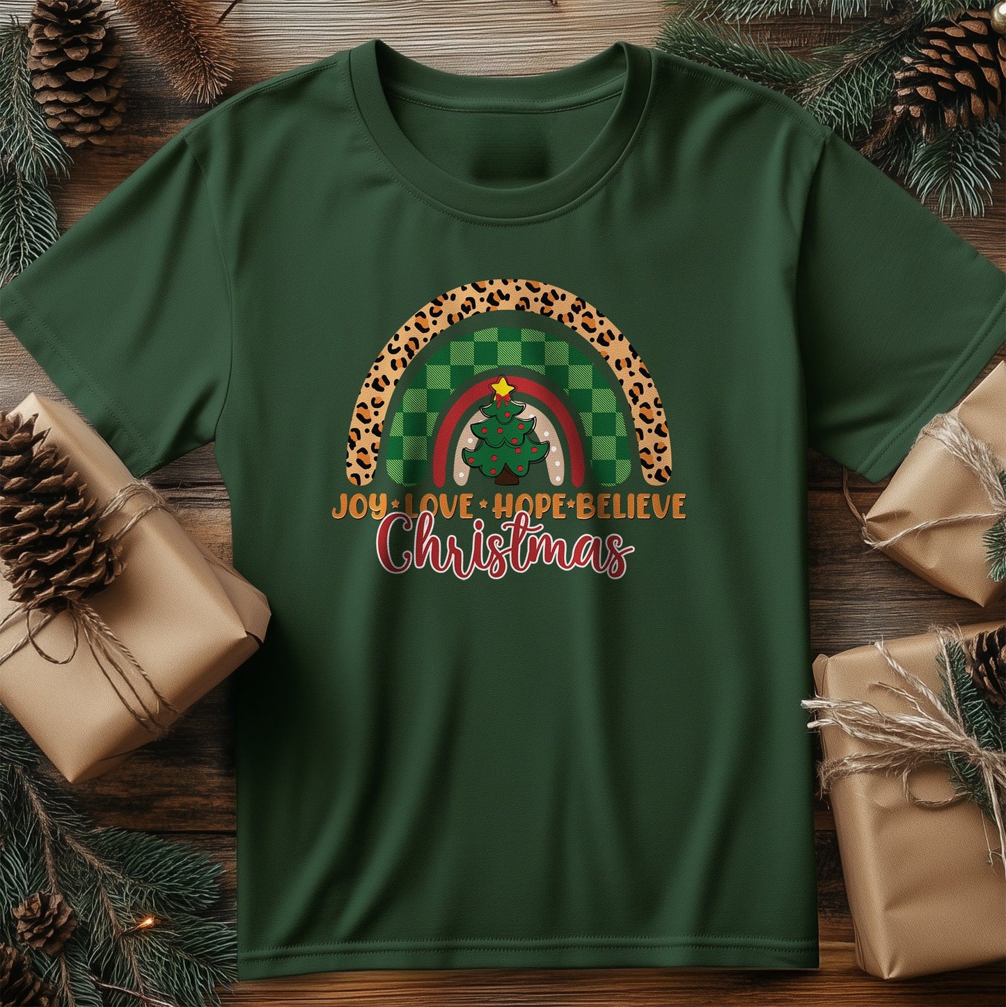 Christmas Rainbow T-shirt - Festive