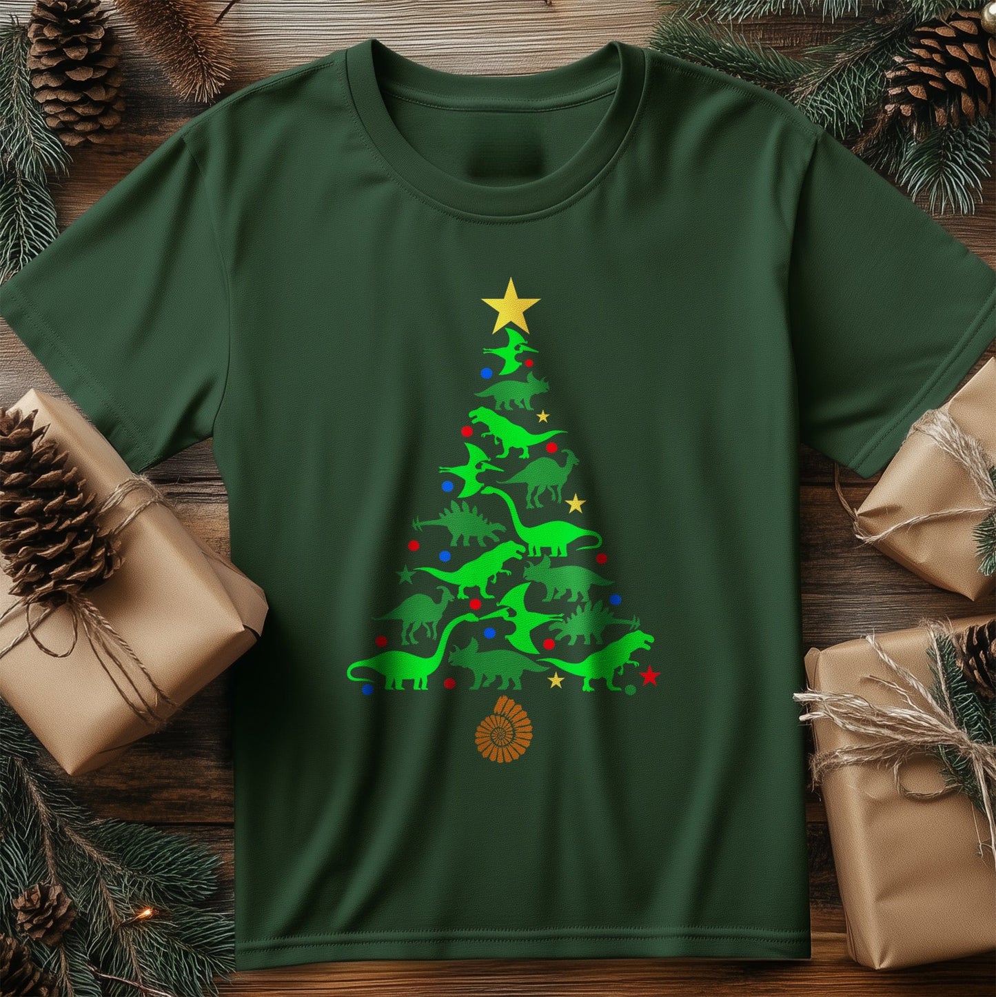 Christmas Dinosaur Tree T-shirt -
