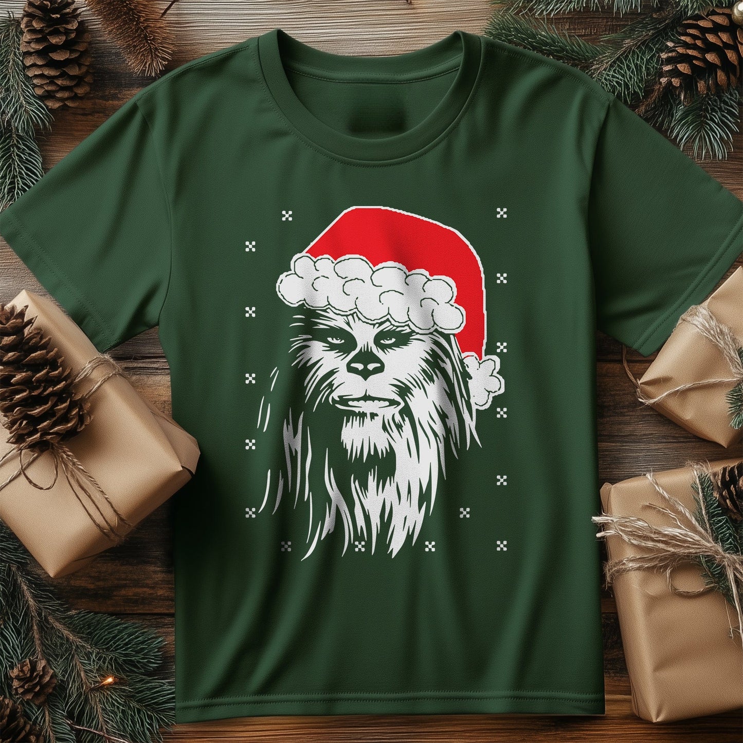 Chewbacca in Christmas Hat t-shirt -
