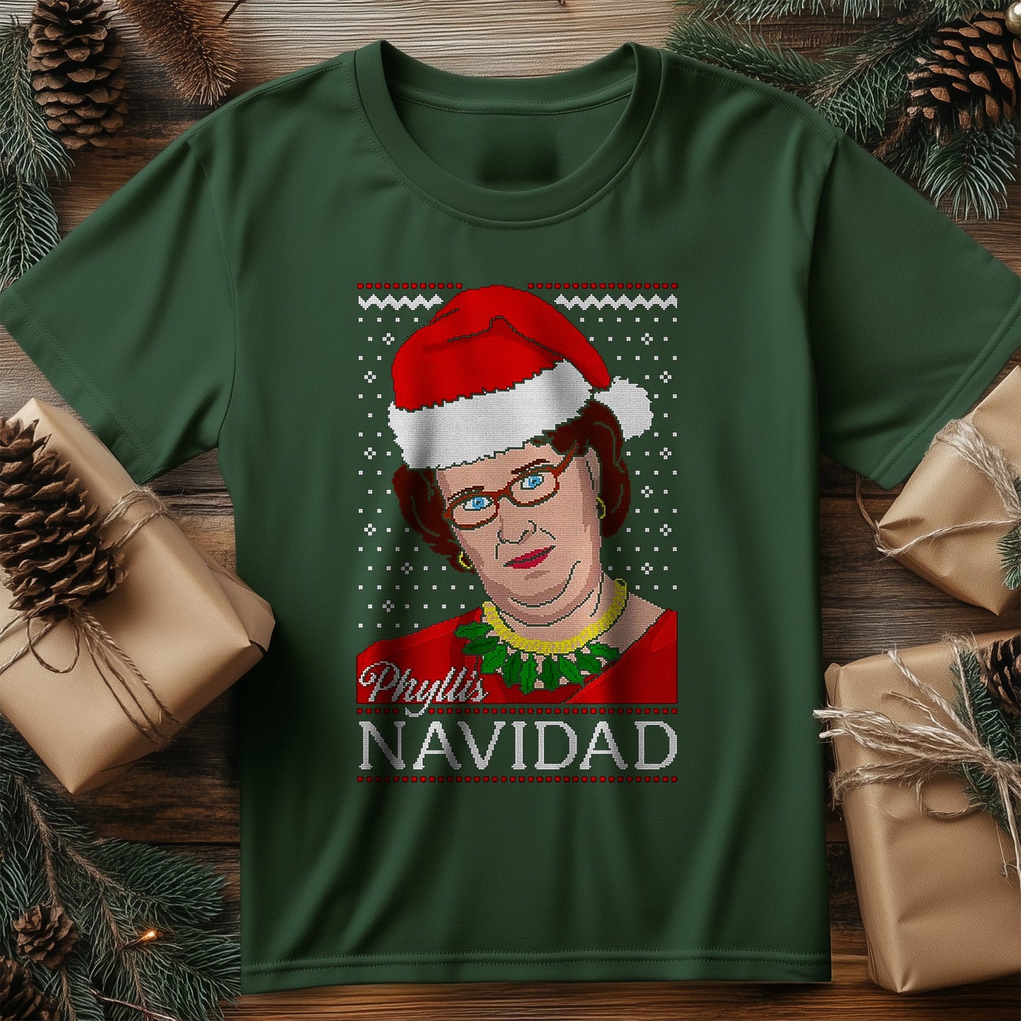Phyllis-Navidad T-Shirt - Festively