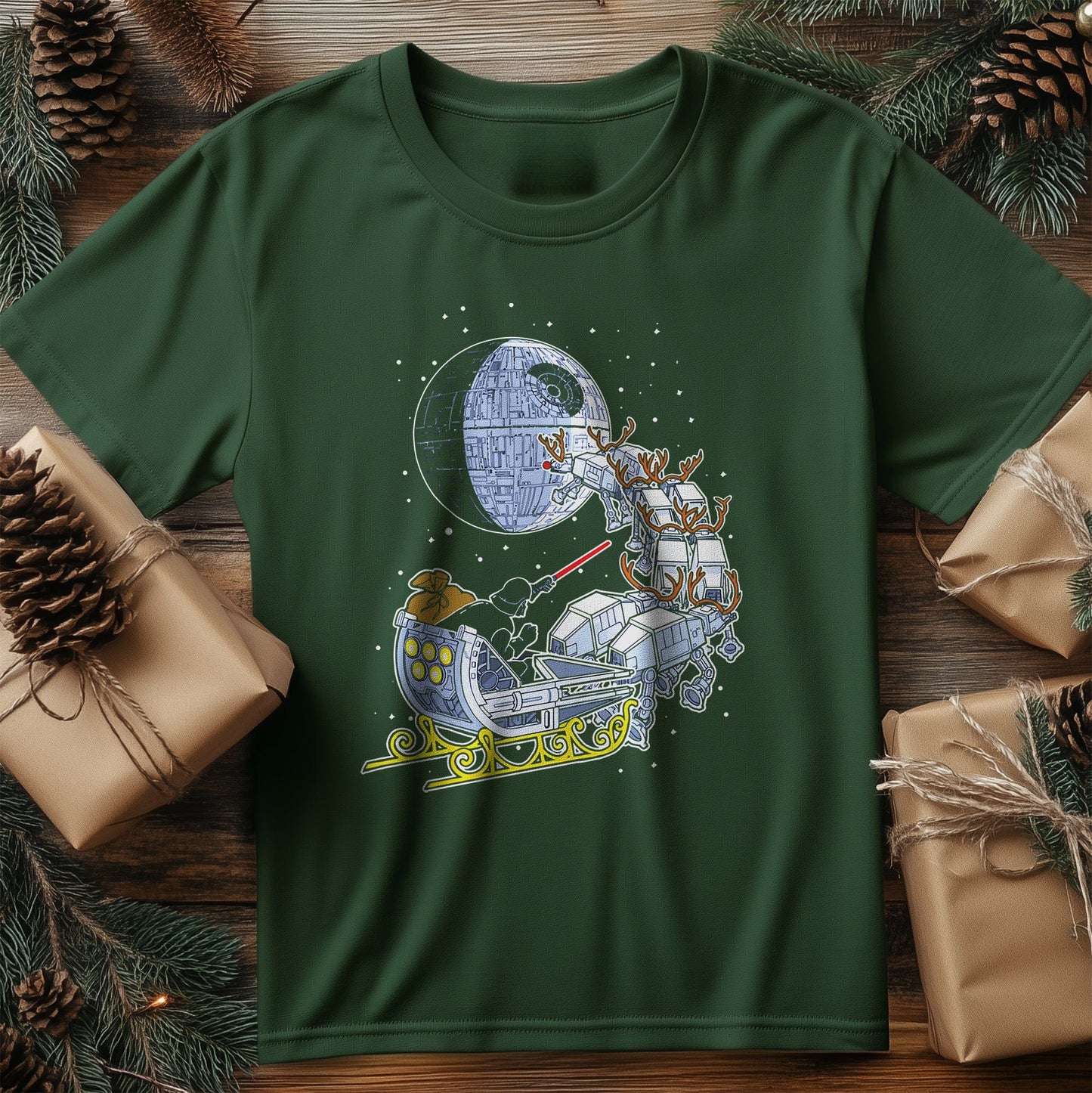 Drath Vader Santa Sleigh T-Shirt -