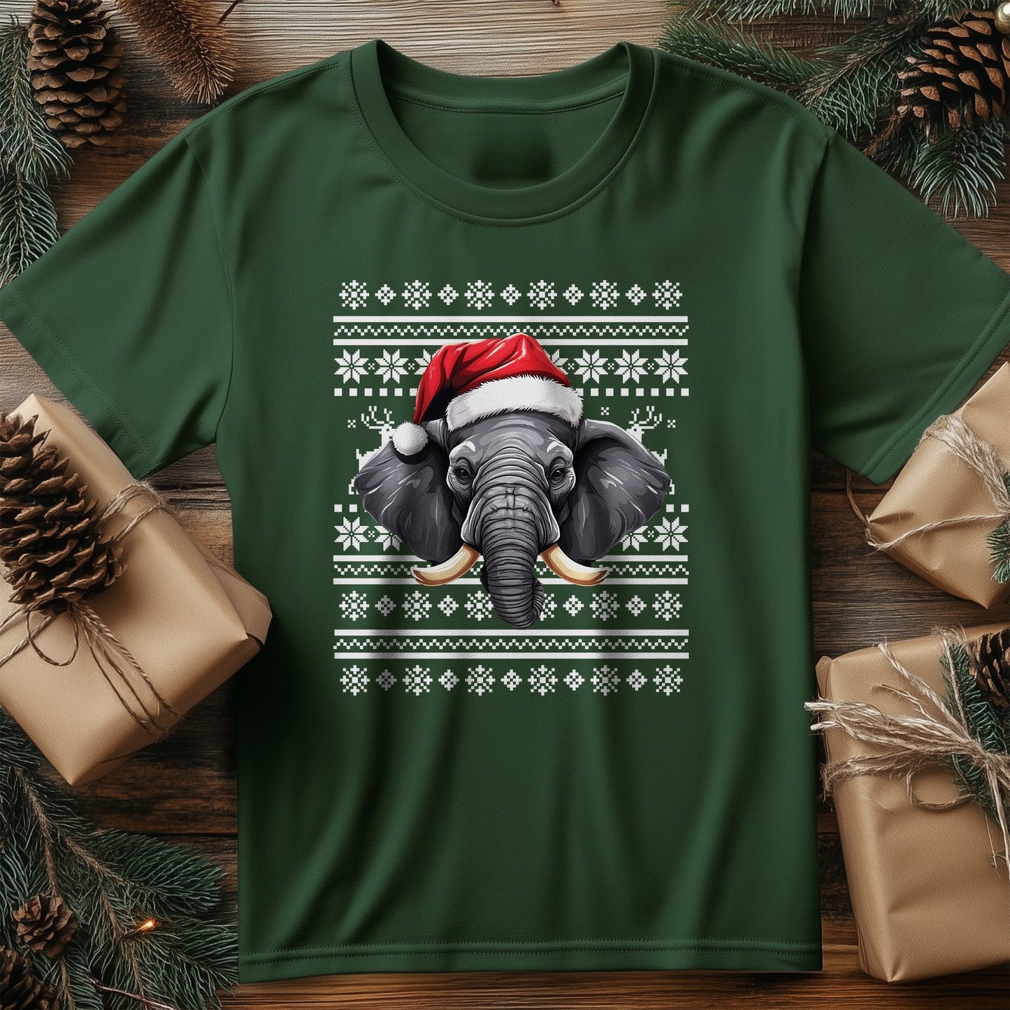 Elephant Santa Hat T-Shirt - Jolly