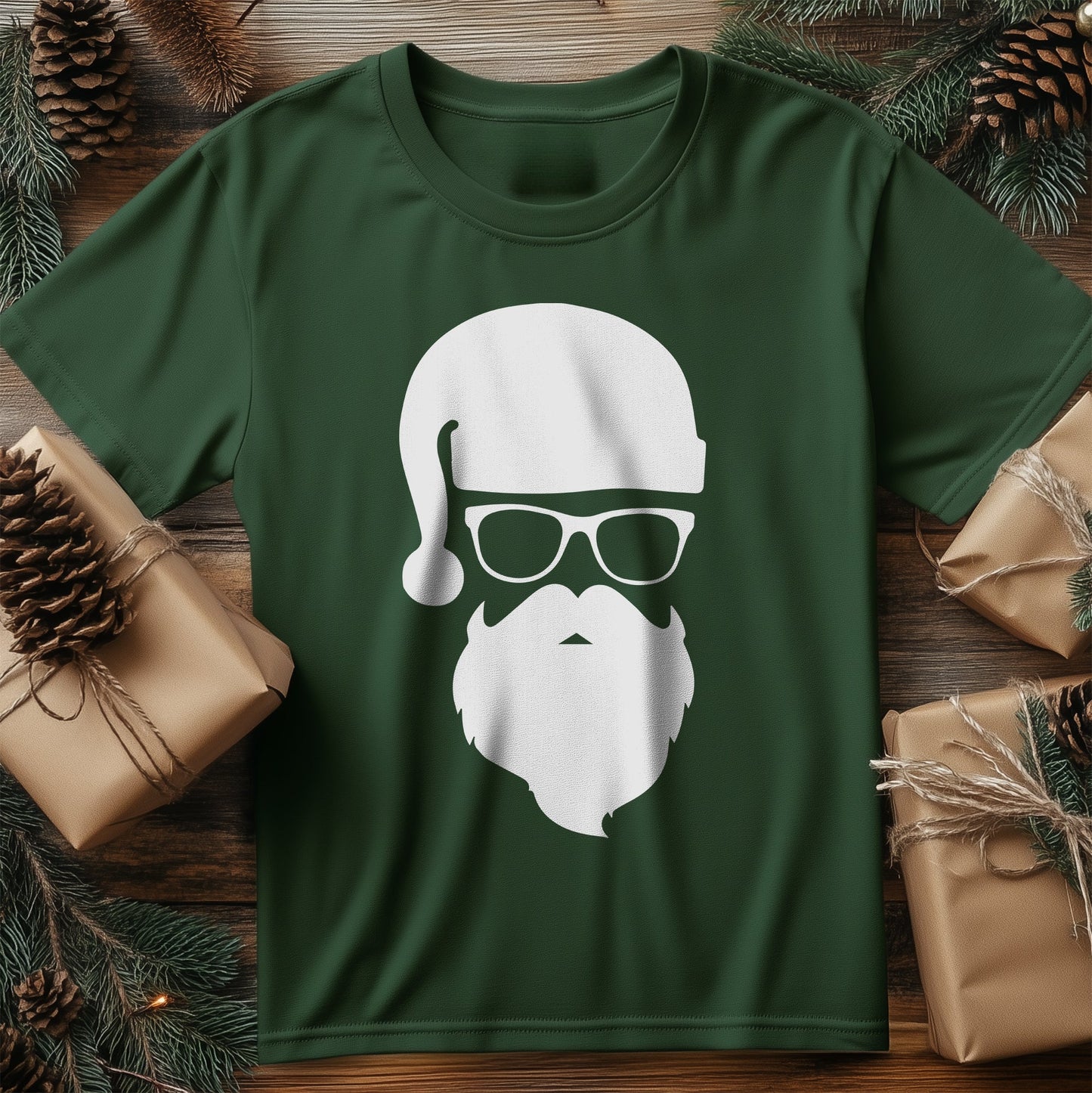Santa Hipster Christmas T-shirt -