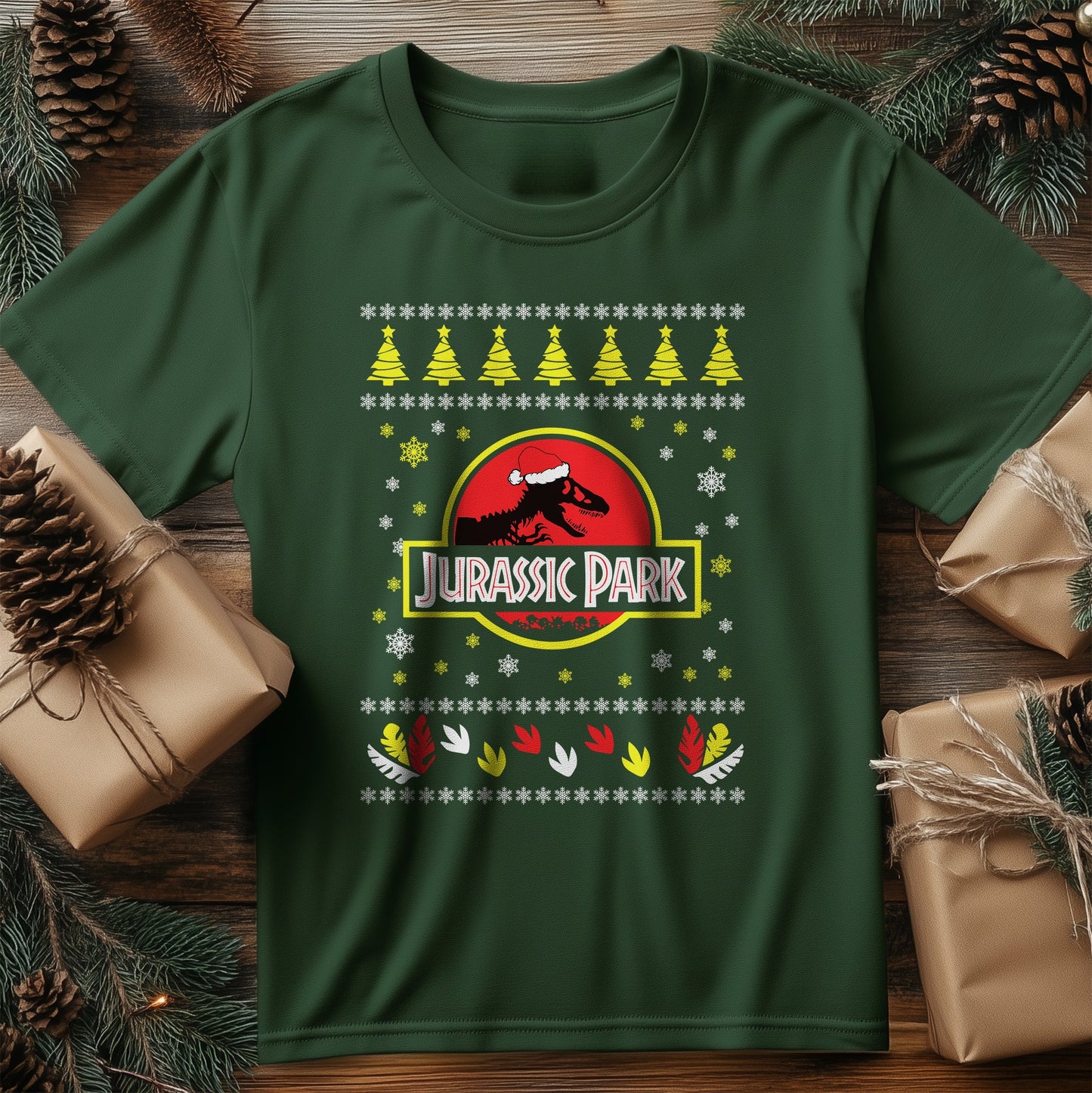 Juraiisic Park Christmas T-Shirt - A
