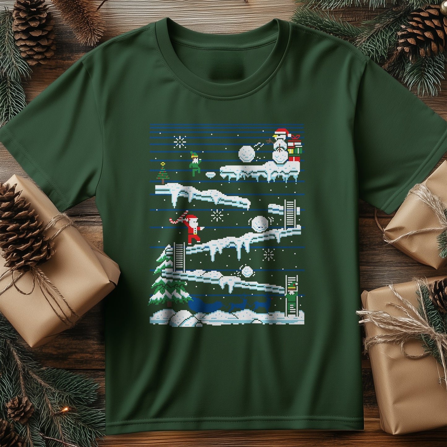 Santa Pixel Game T-shirt - Join the