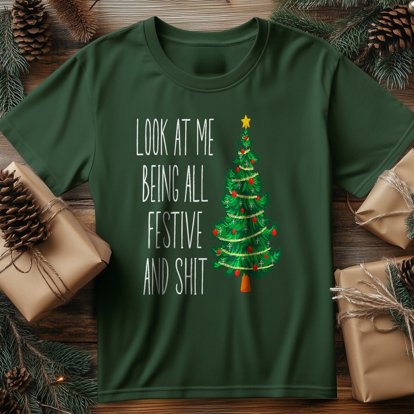 Funny Vintage Xmas T-Shirt: "Look at