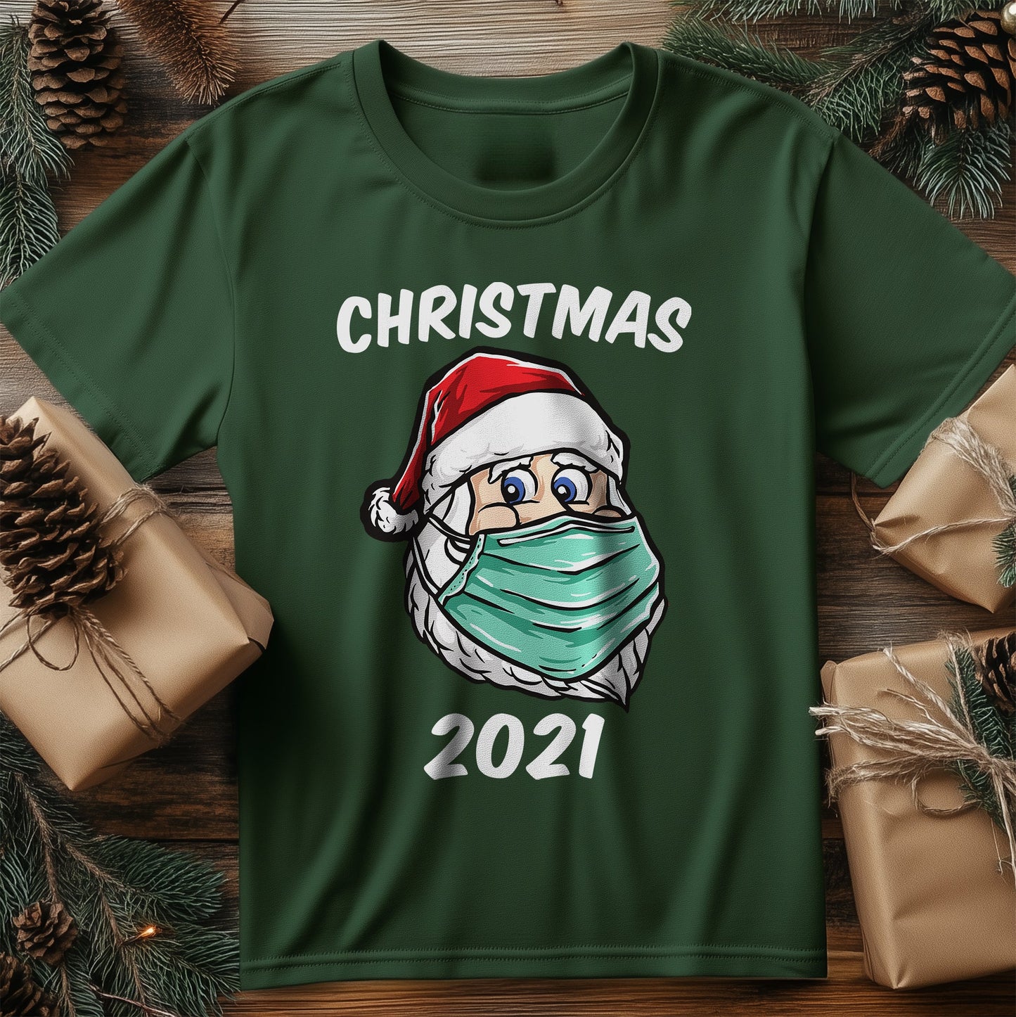 Santa Face Mask 2021 T-Shirt -