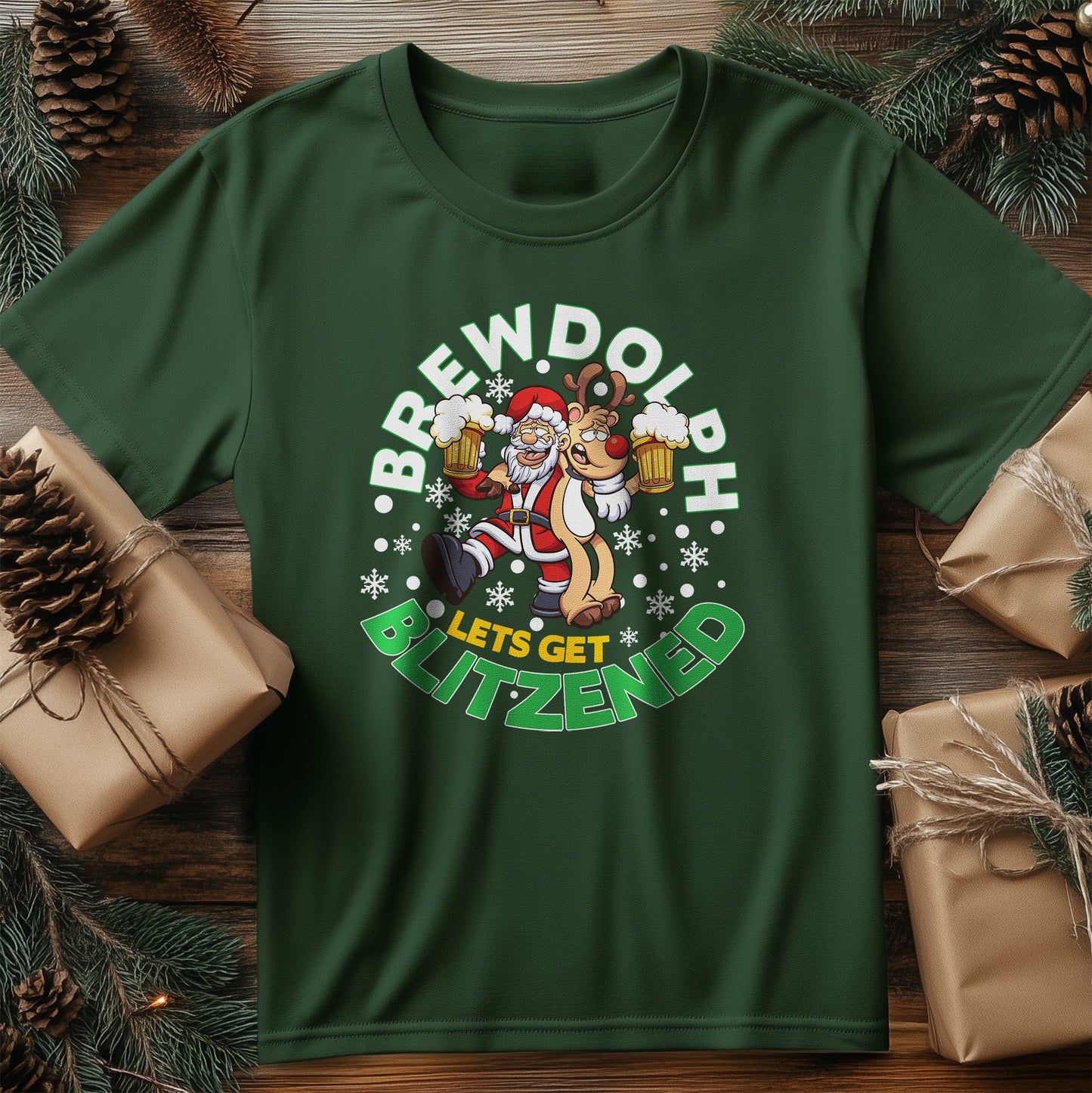 BrewDolph Blitzend T-Shirt - Santa's