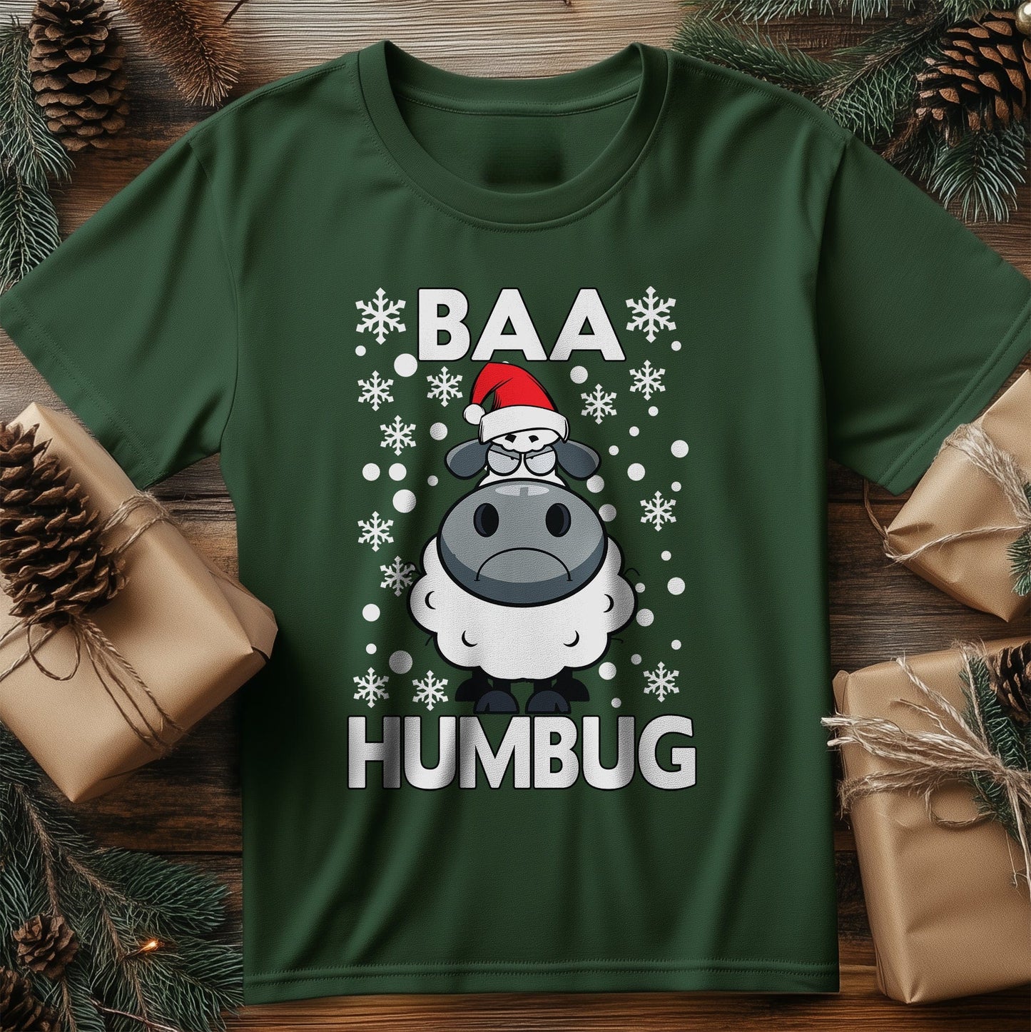 Baa Humbug Xmas T-Shirt - Grinchy