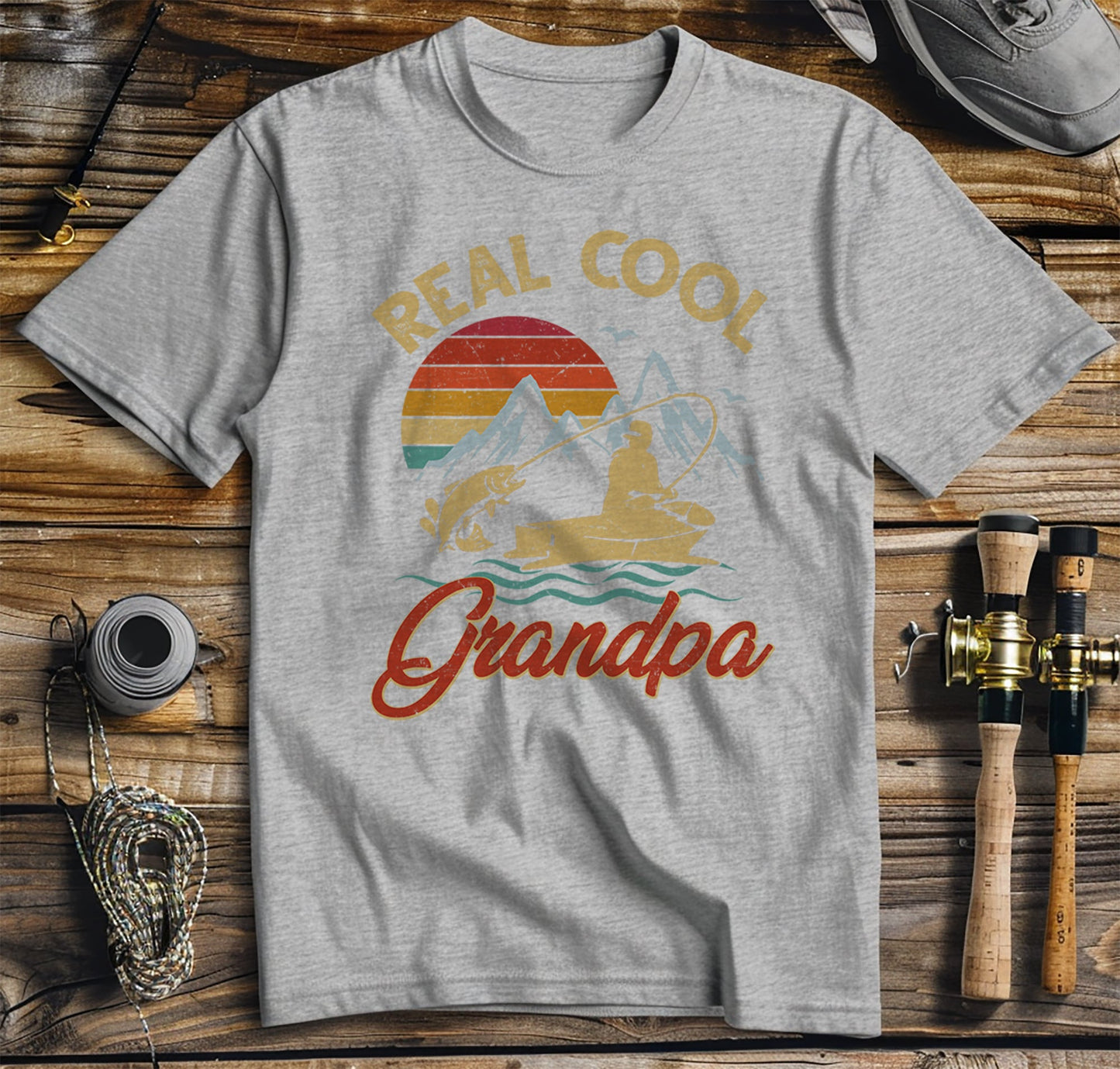 Real Cool Grandpa Fishing T-Shirt