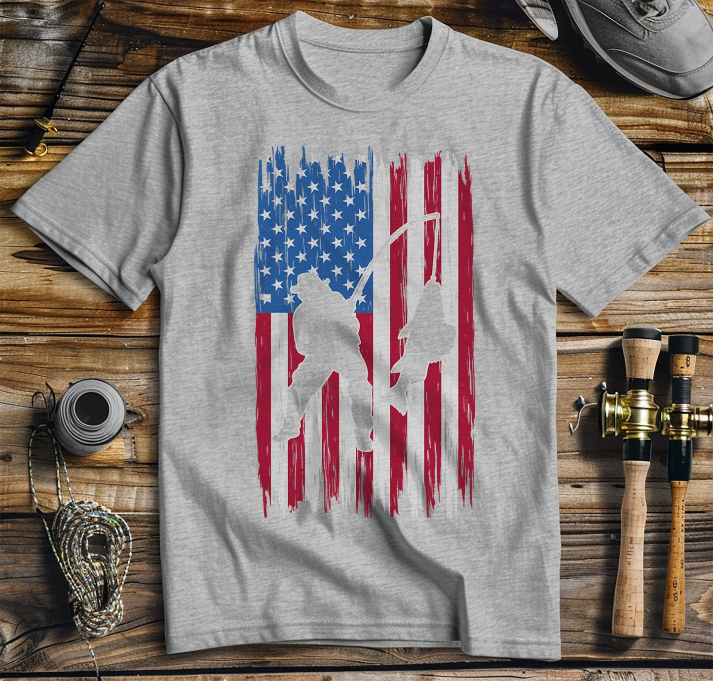 Fishing USA Flag T-Shirt