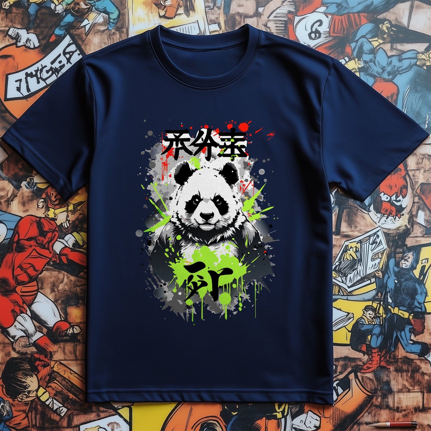 Ink Splatter Panda Anime T-Shirt