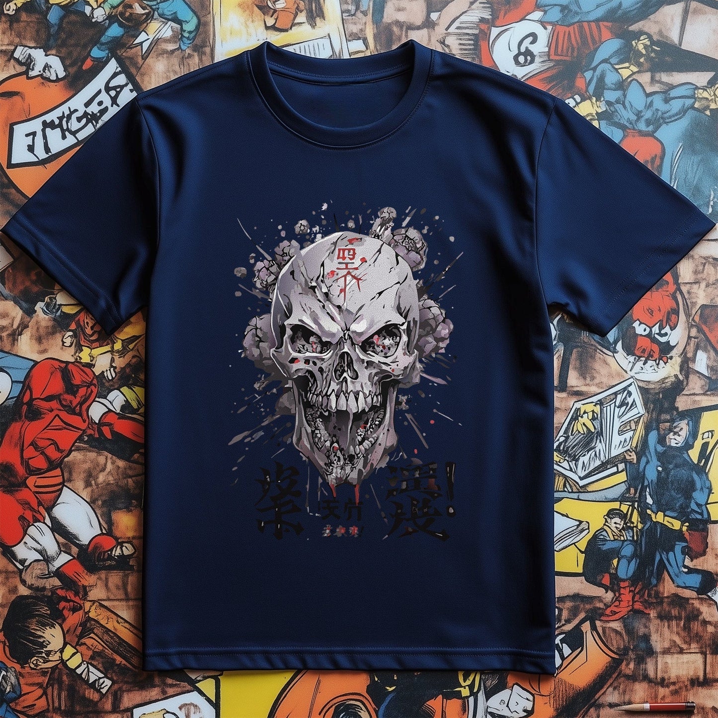 Japanese Grey Skull T-Shirt