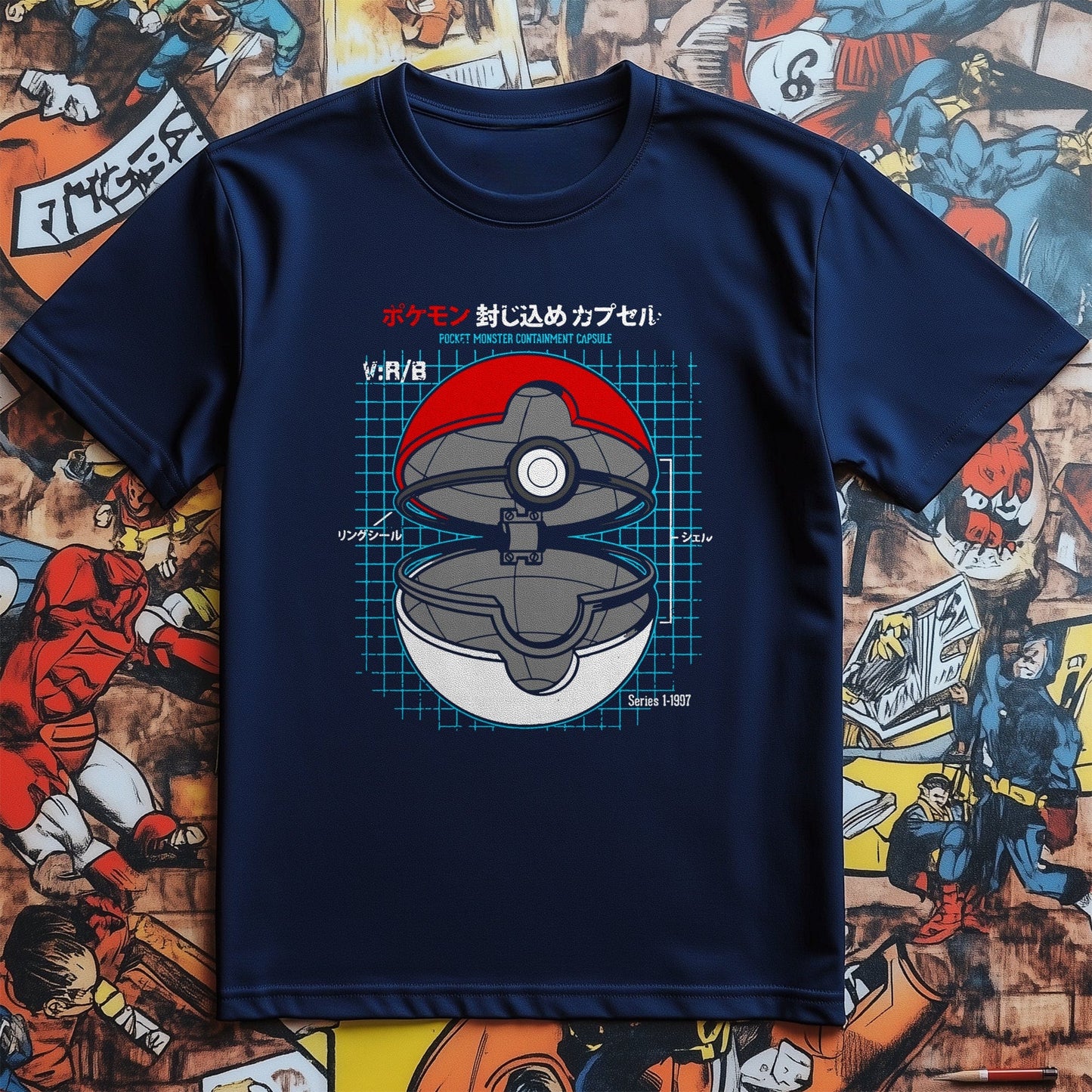 Pokeball Blueprint T-shirt  Capture