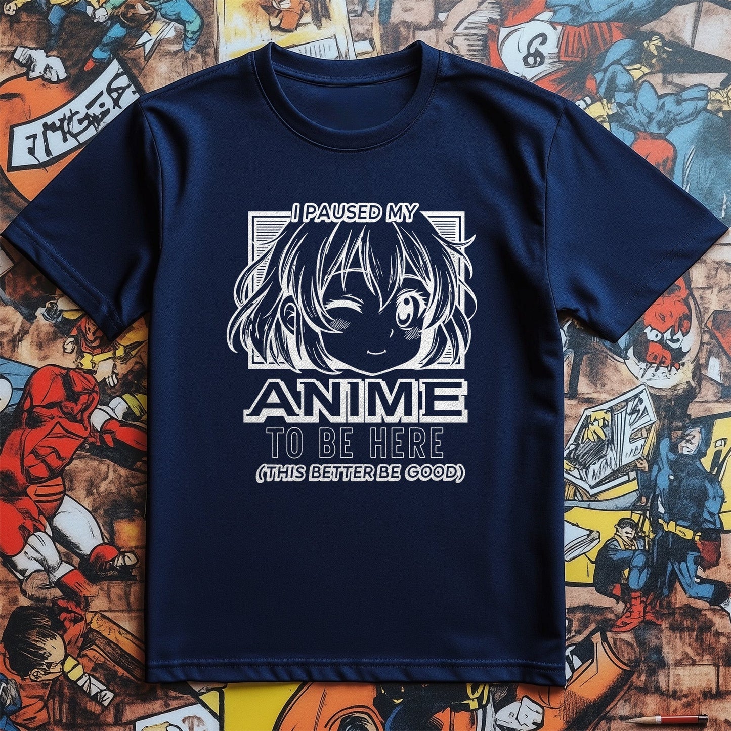 Paused Anime 7 T-Shirt - Funny &