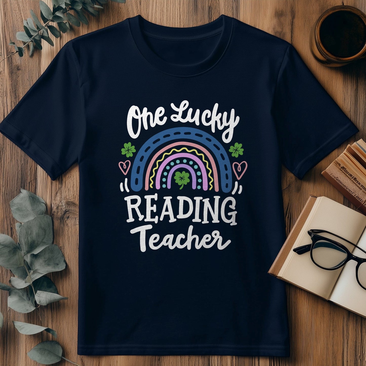 Lucky Reading Teacher  Kids Tee