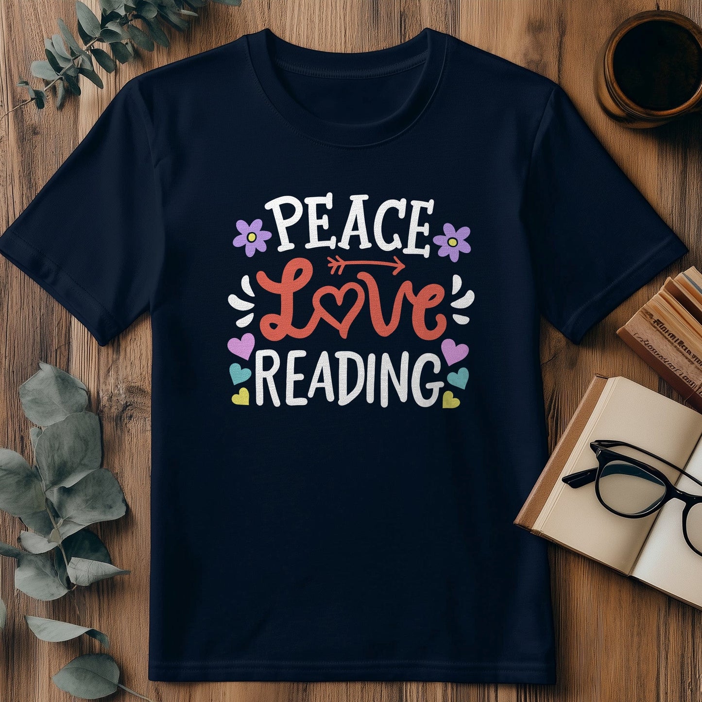 Peace, Love & Reading Kids Tee