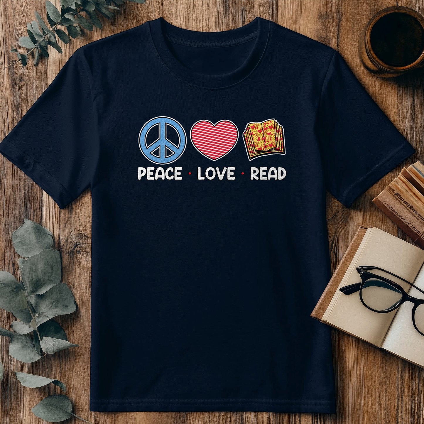 Peace Love Read T-shirt