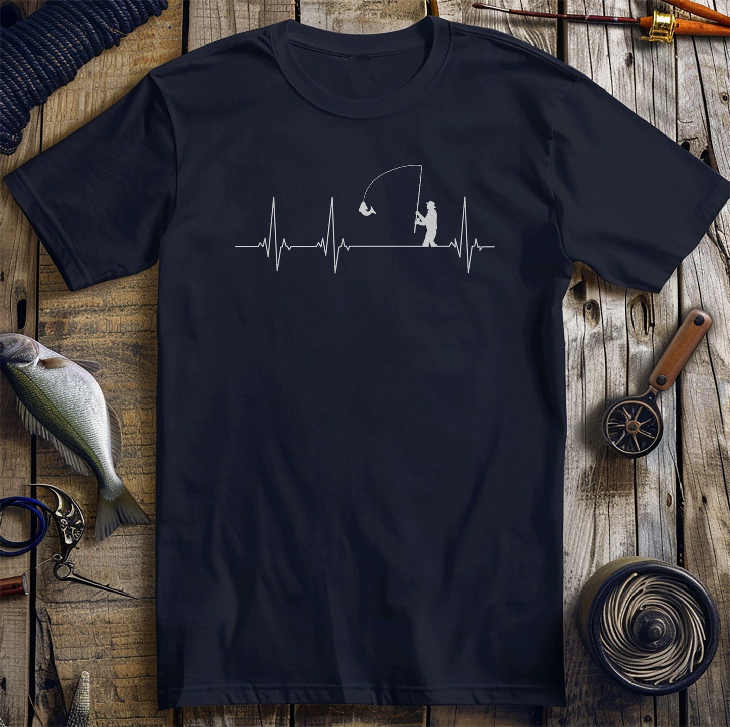 Fishing Heart Beat T-shirt