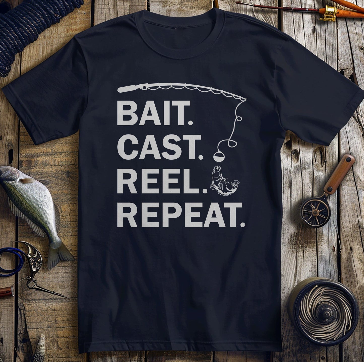 Bait  Cast  Reel  Repeat Funny T-shirt