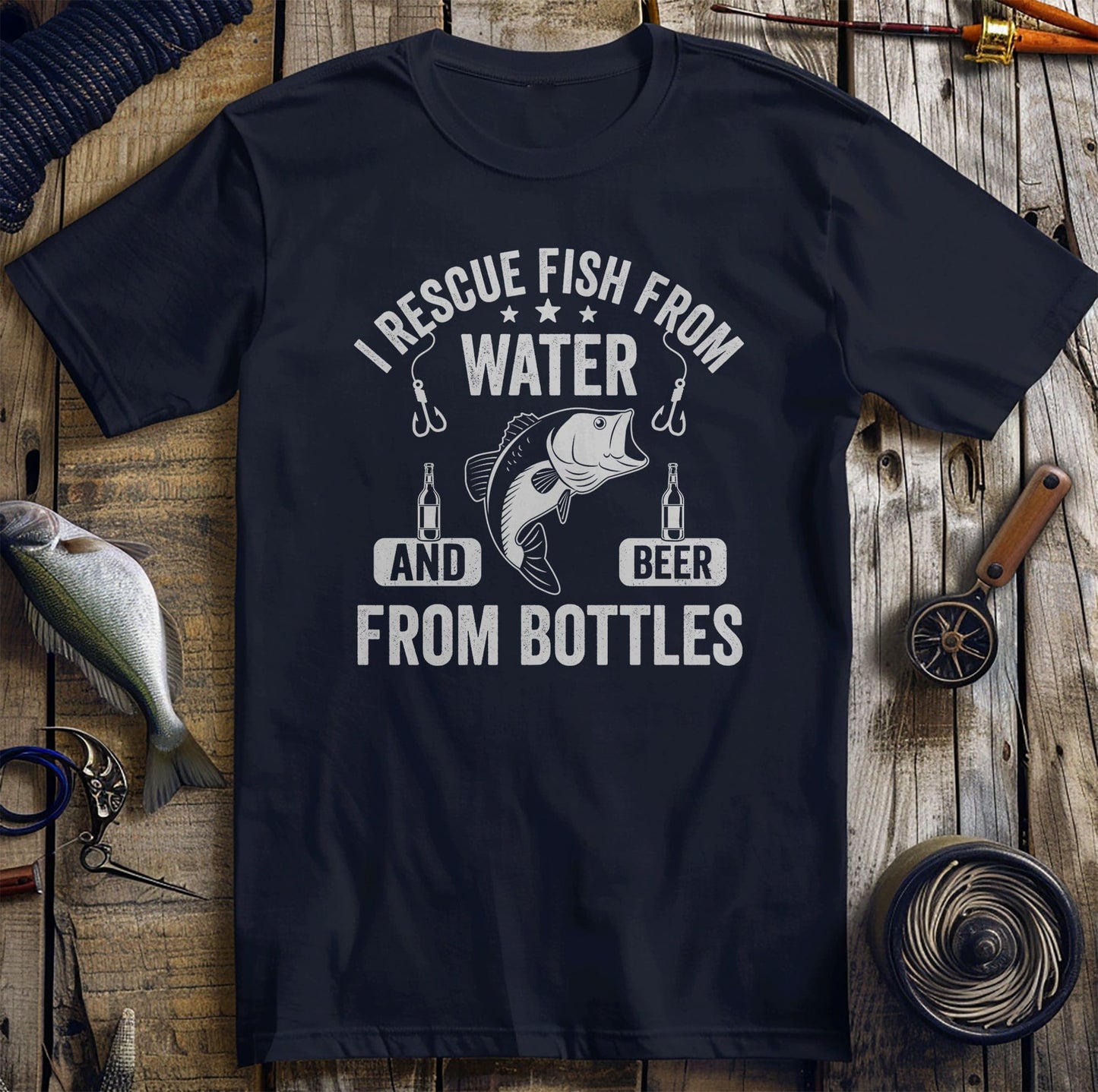 Rescue Fish & Beer 2 T-shirt