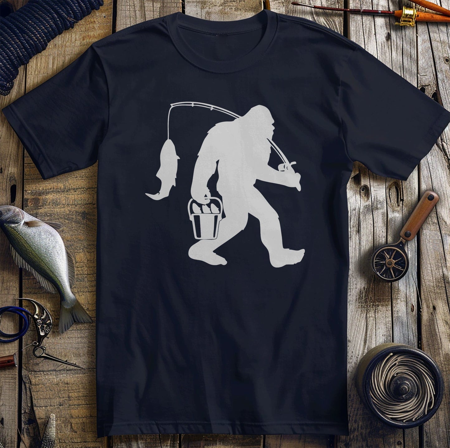 Bigfoot Fishing T-Shirt