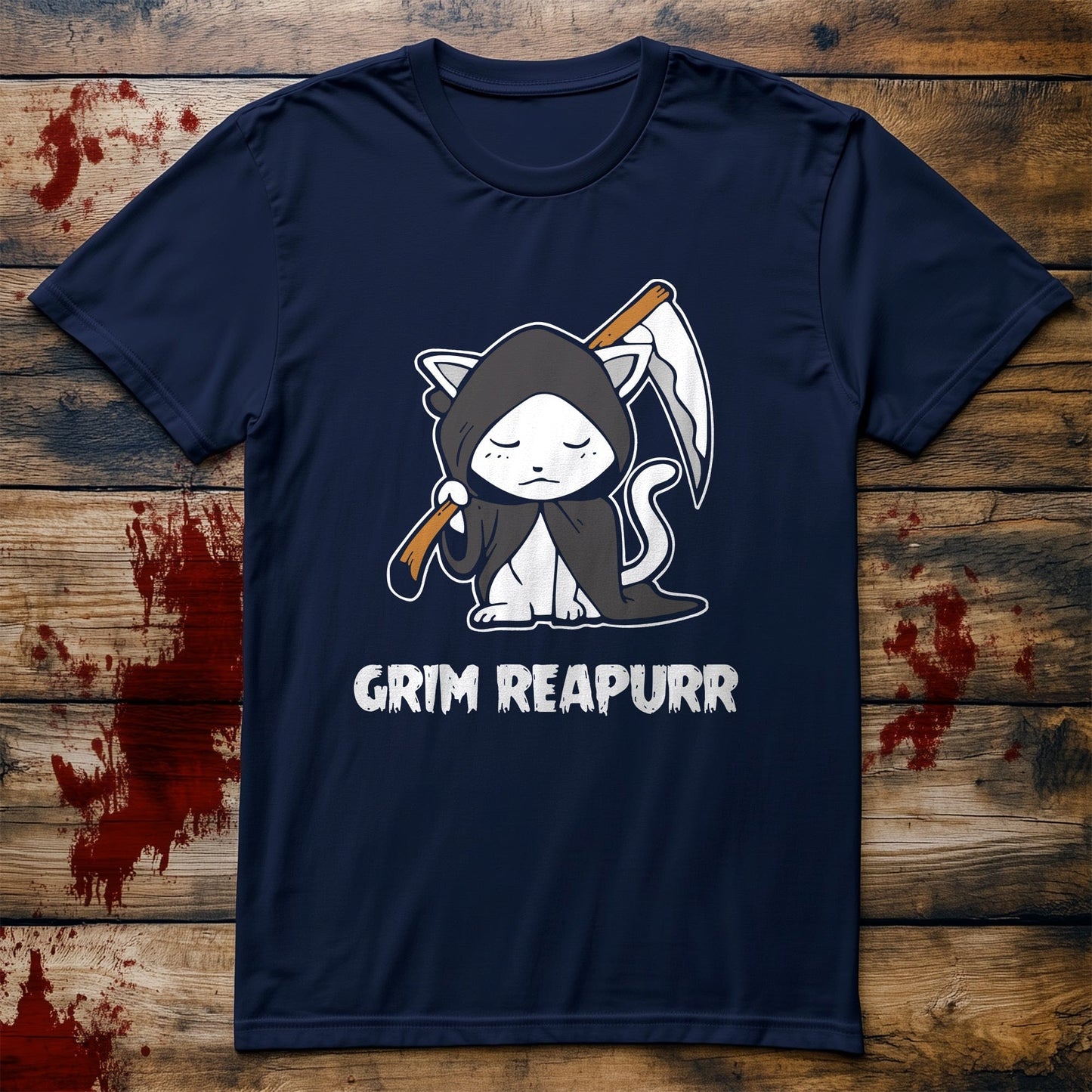 Grim Reapurr Cat Scythe T-Shirt