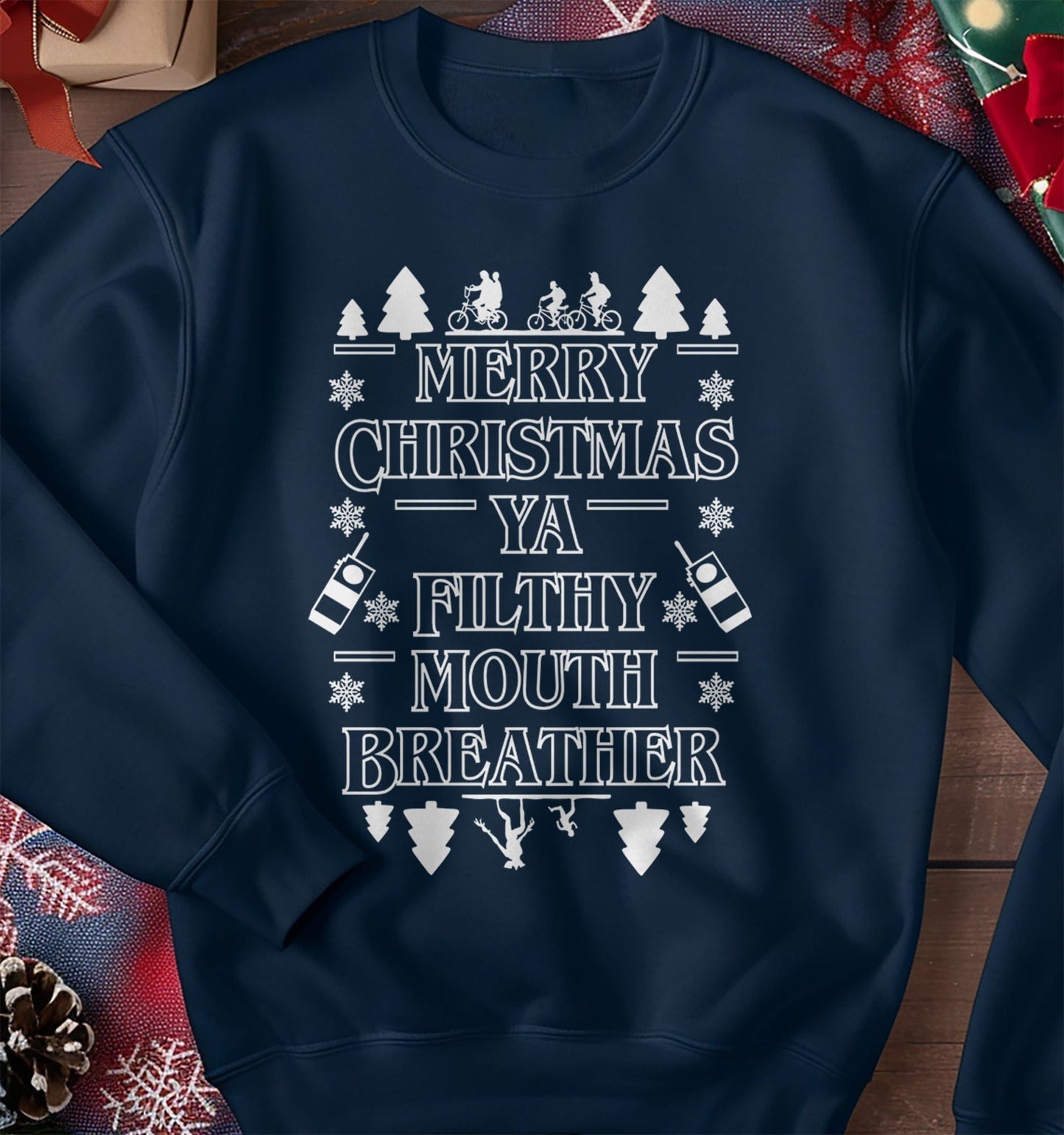 Filthy Mouth Breather Christmas Sweatshirt