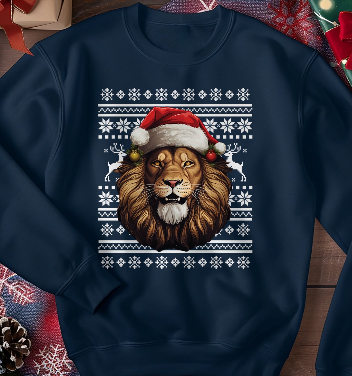 Lion Santa Hat Sweatshirt