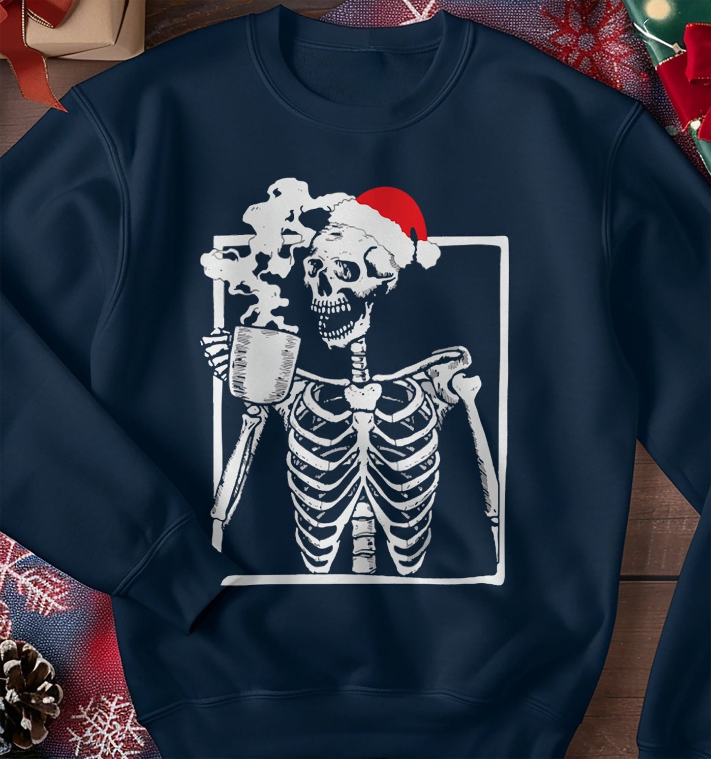 Christmas Skeleton Coffee Sweatshirt
