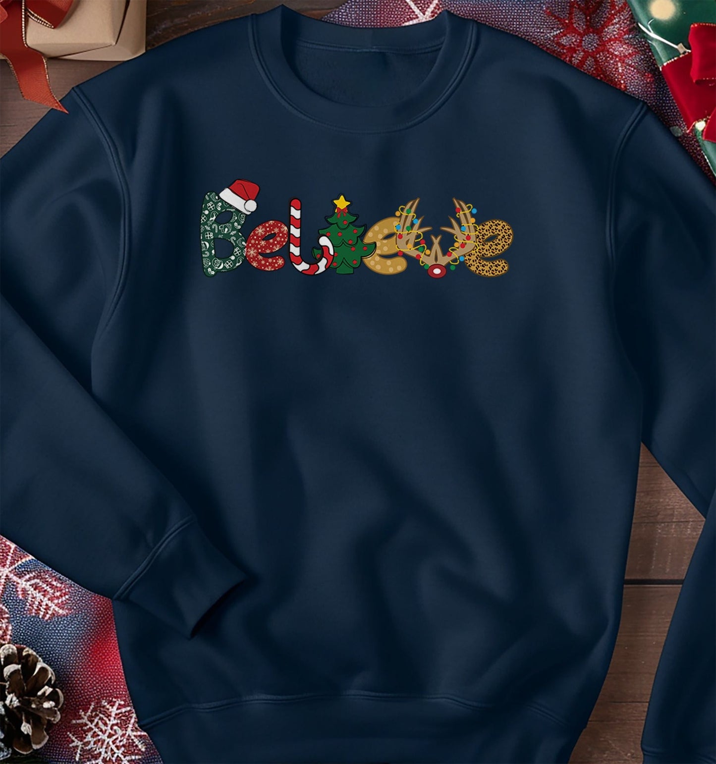 Christmas Believe Retro Sweatshirt