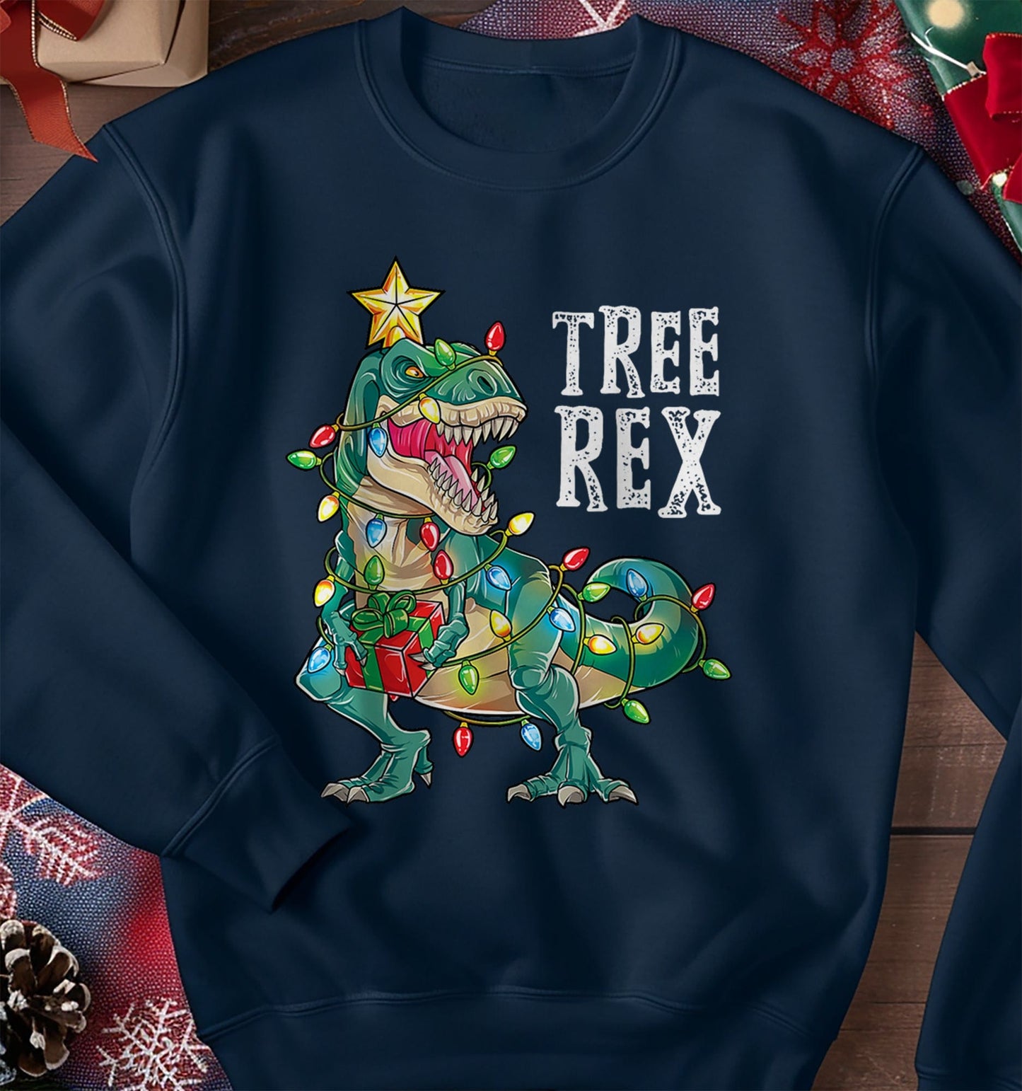 Dinosaur Christmas Tree Rex Sweatshirt