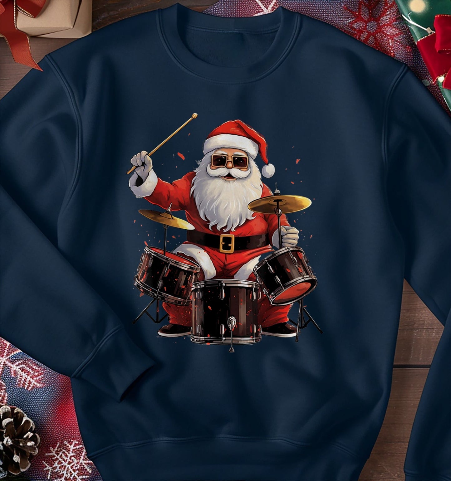 Drummer Santa Sweatshirt