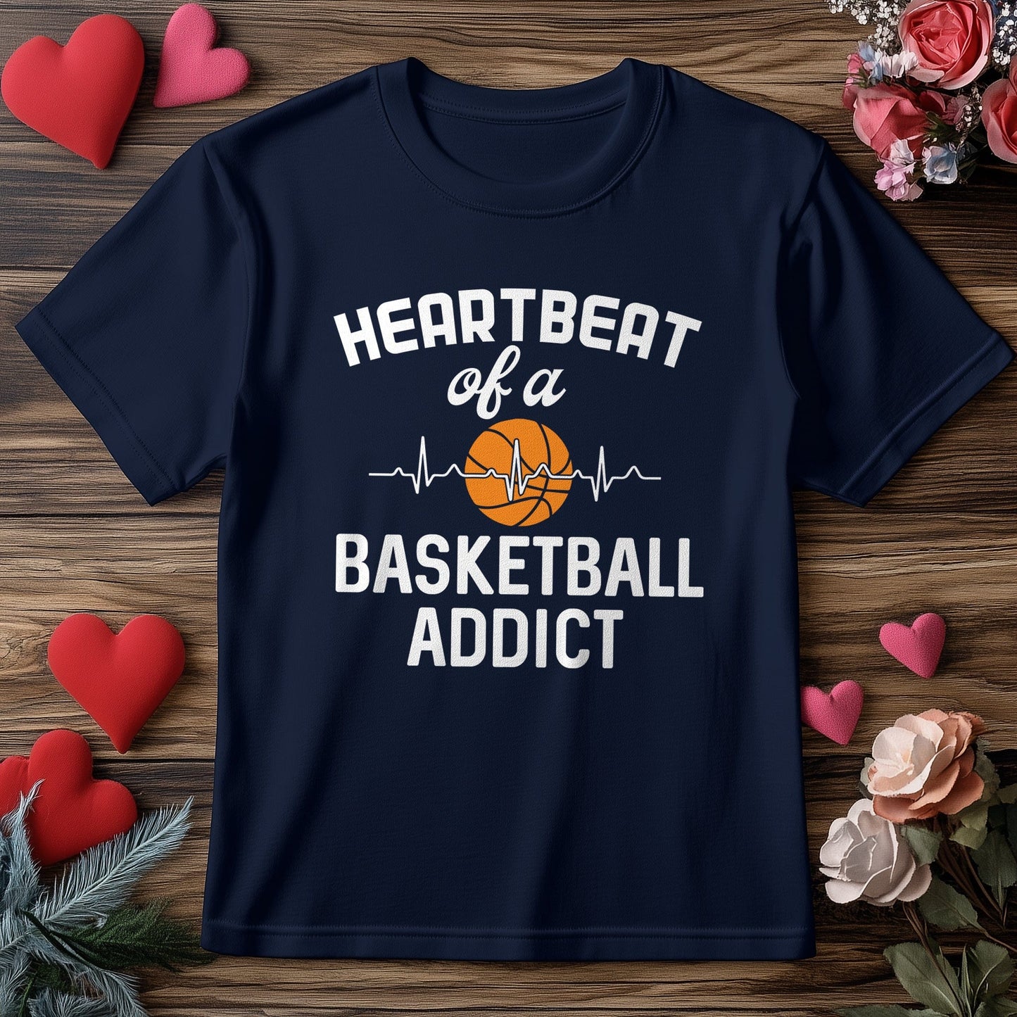 Heartbeat of a Basketball Addict t-shirt