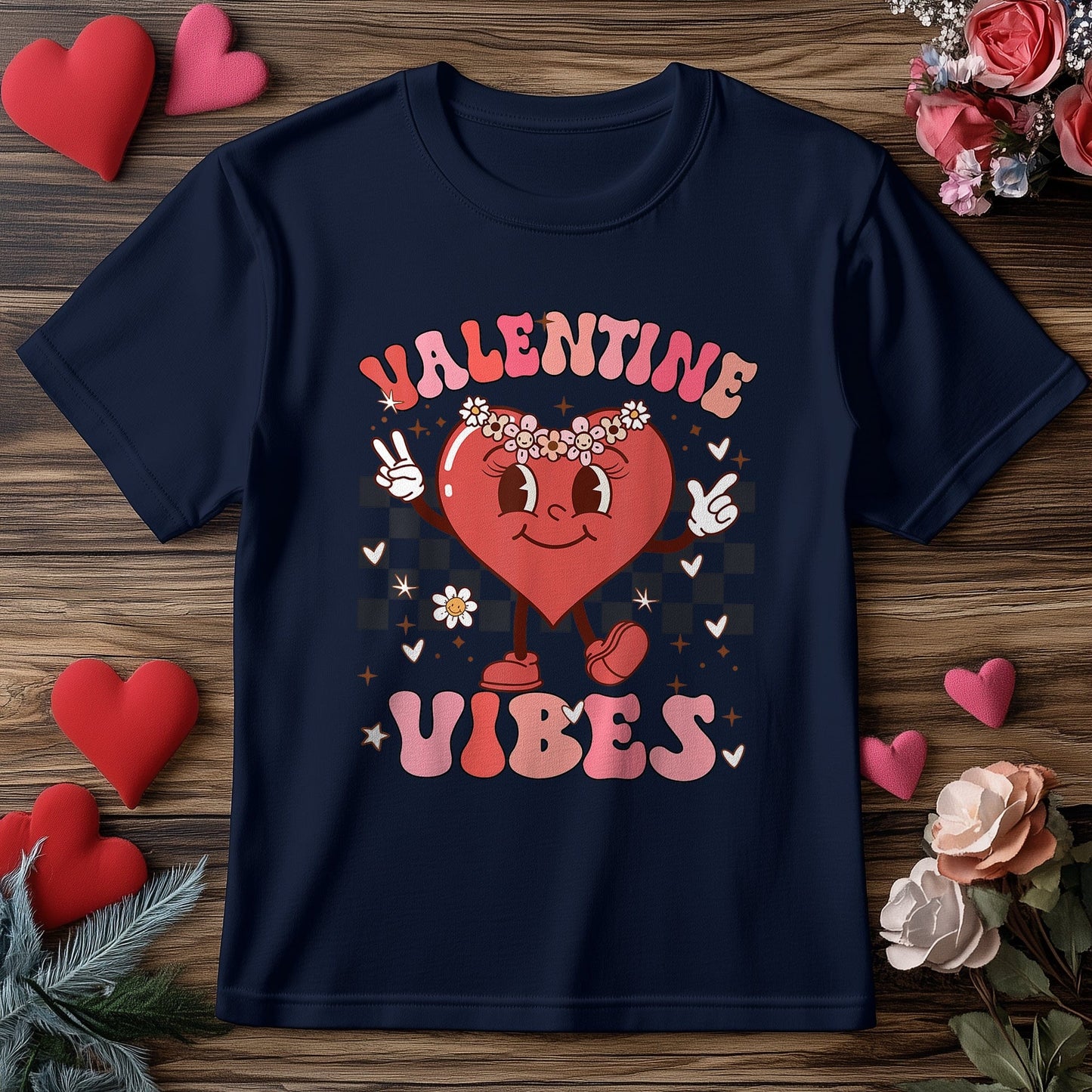 Groovy Valentine Vibes T-Shirt for Girls