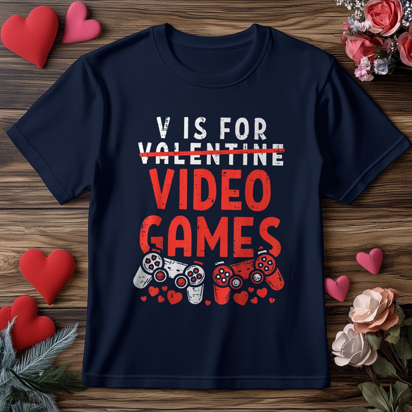 V is For Video Games t-shirt