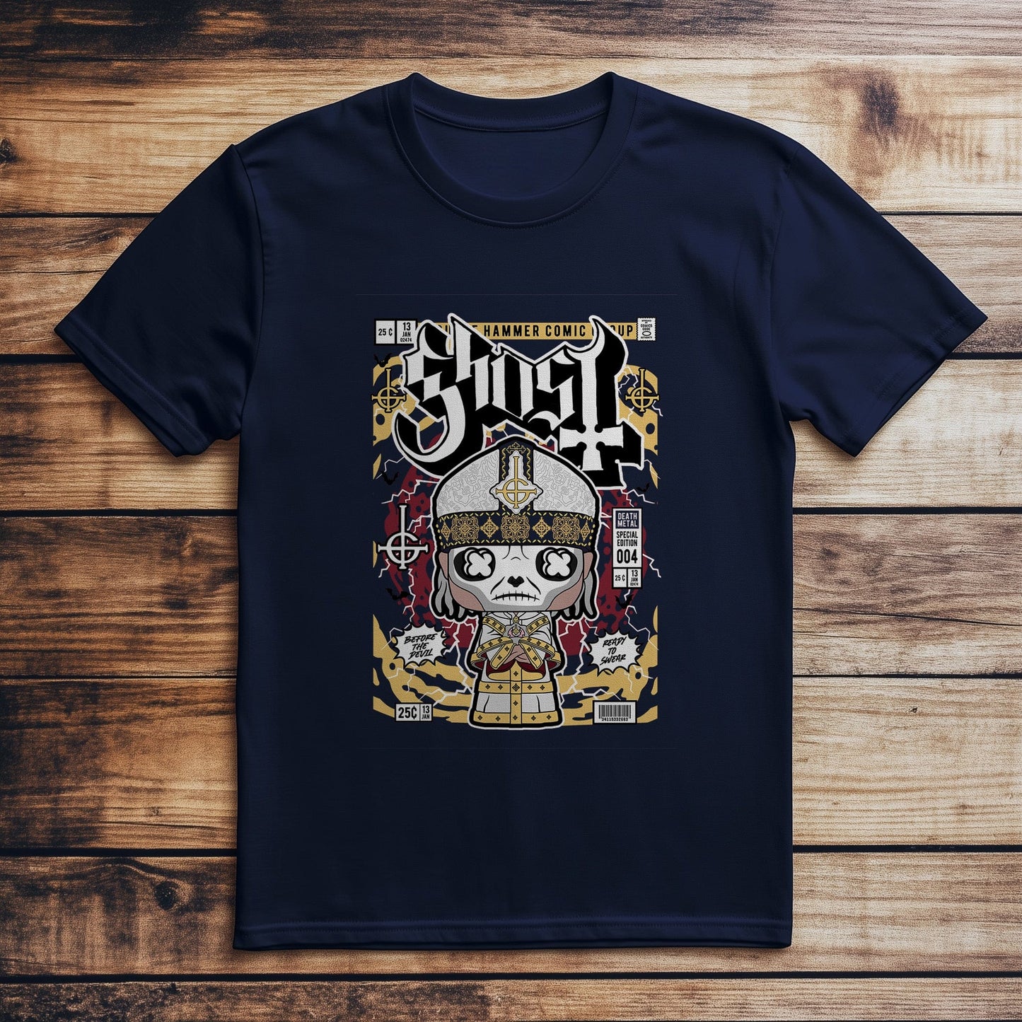 Rock Band Ghost Comic Book T-Shirt