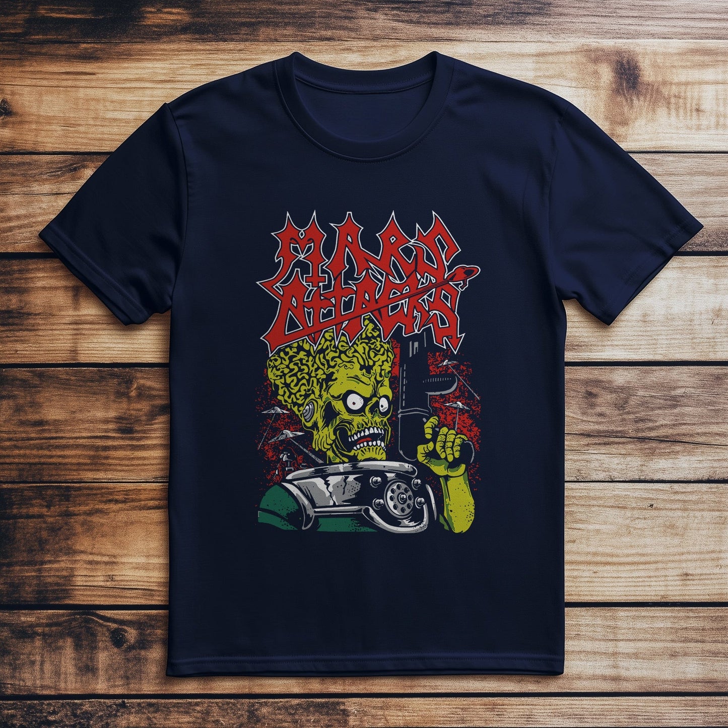 Aliens Attack Mars Retro T-shirt