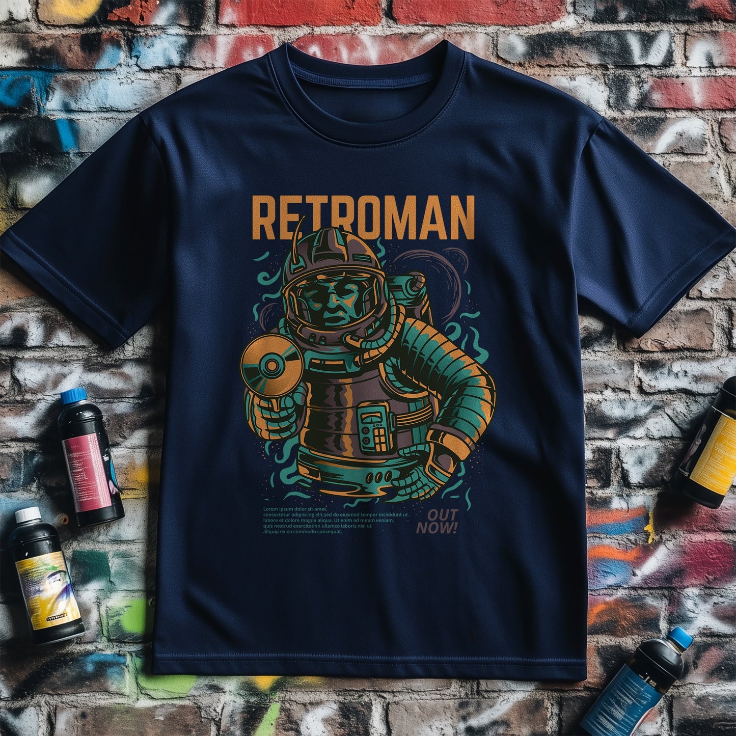 Retro Man Astronaut T-Shirt - Blast