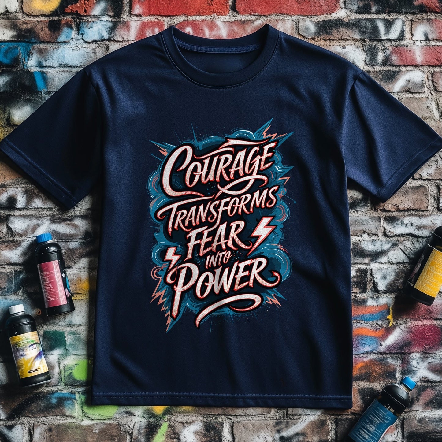 Motivation 71 T-Shirt Courage transforms fear to power