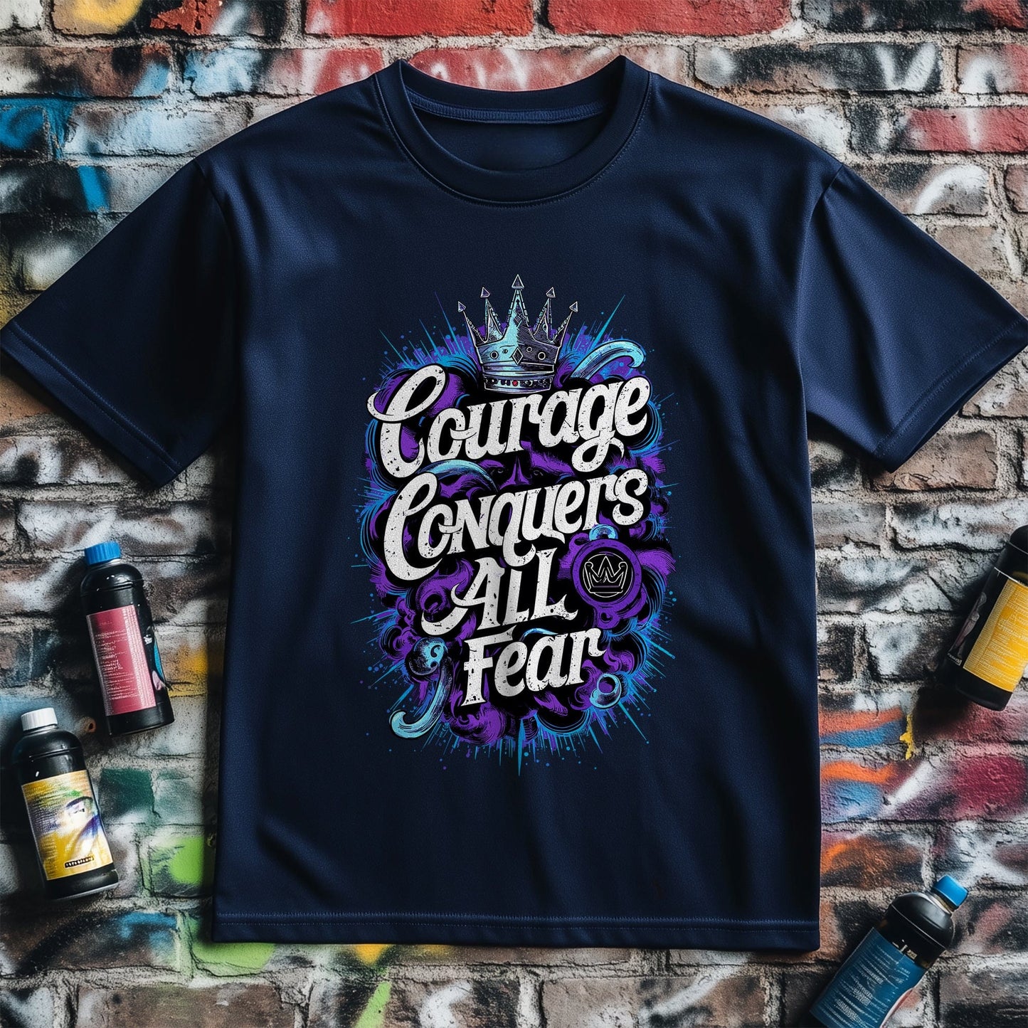 Motivation 36 T-Shirt Courage conquers all fear