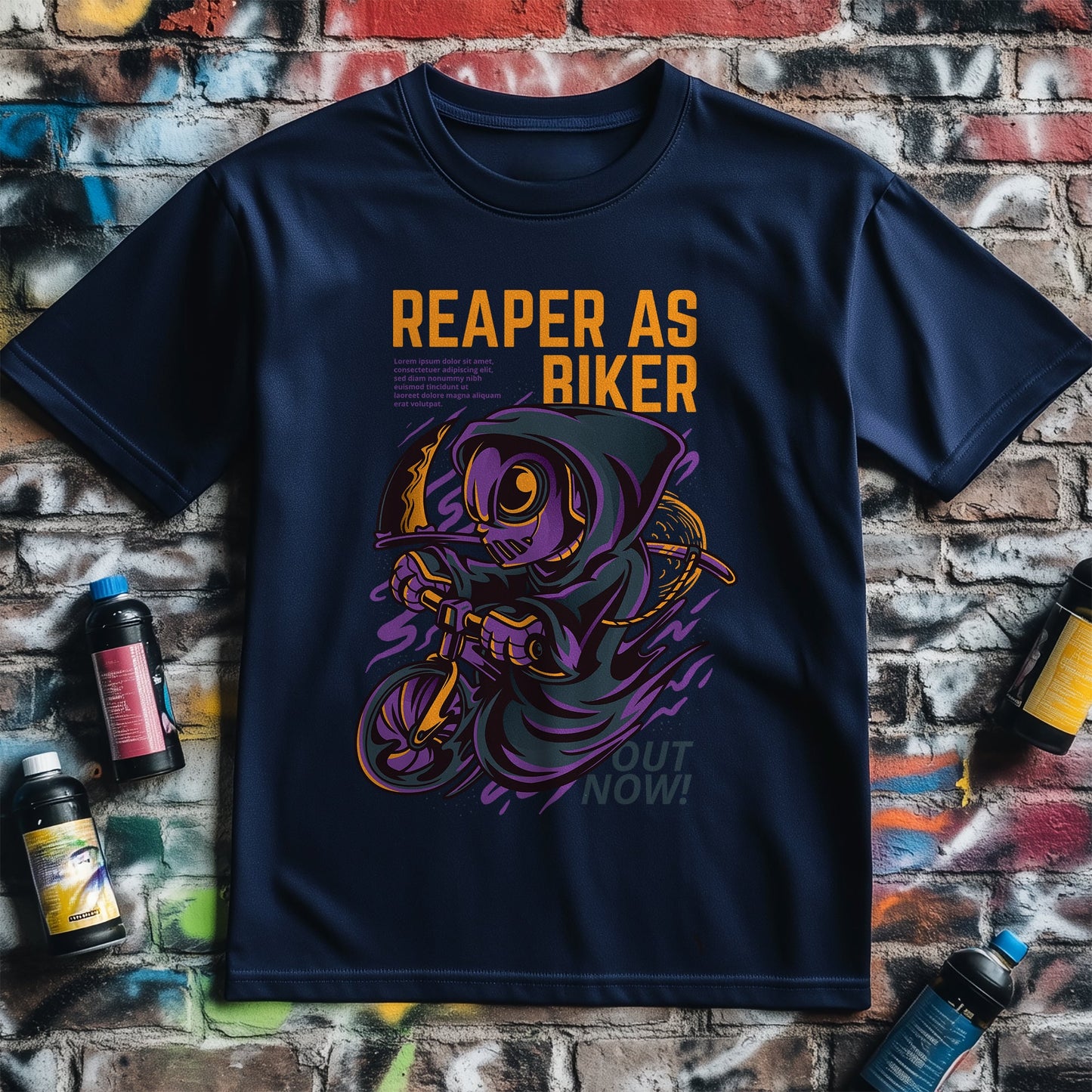 Reaper As Biker T-Shirt - Ride or