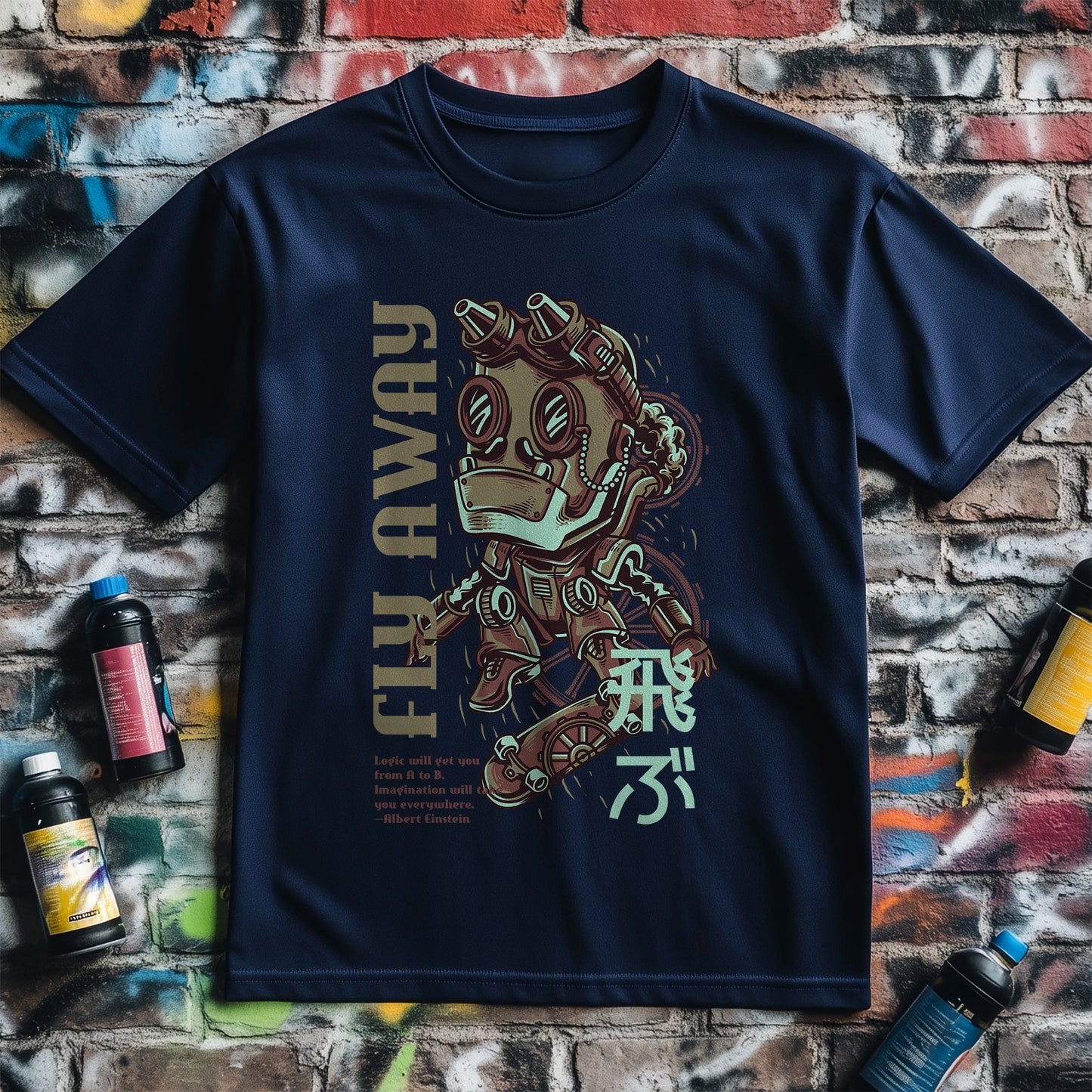 Fly Away Robot T-Shirt - Funny and