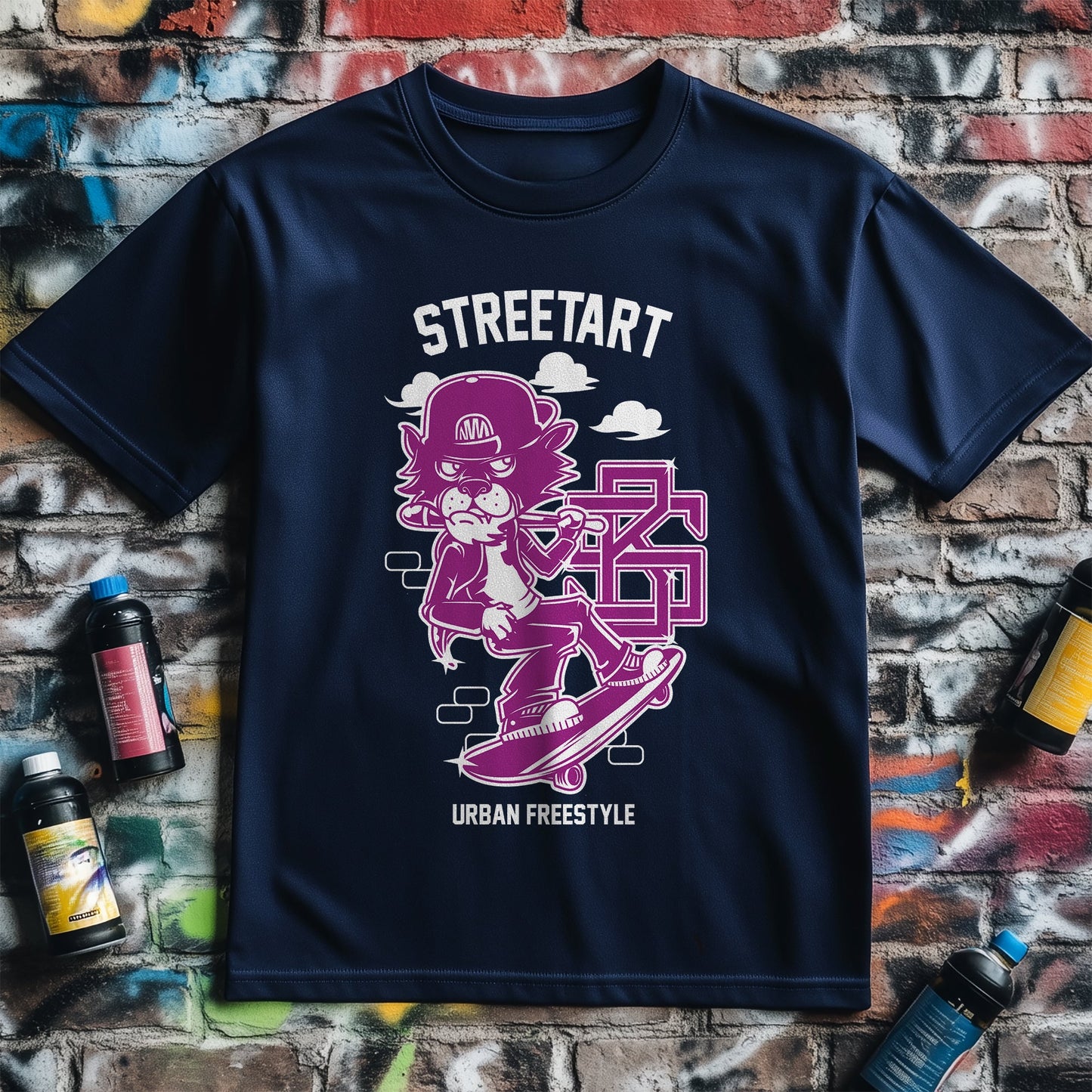 Street Art Urban Skateboard T-Shirt