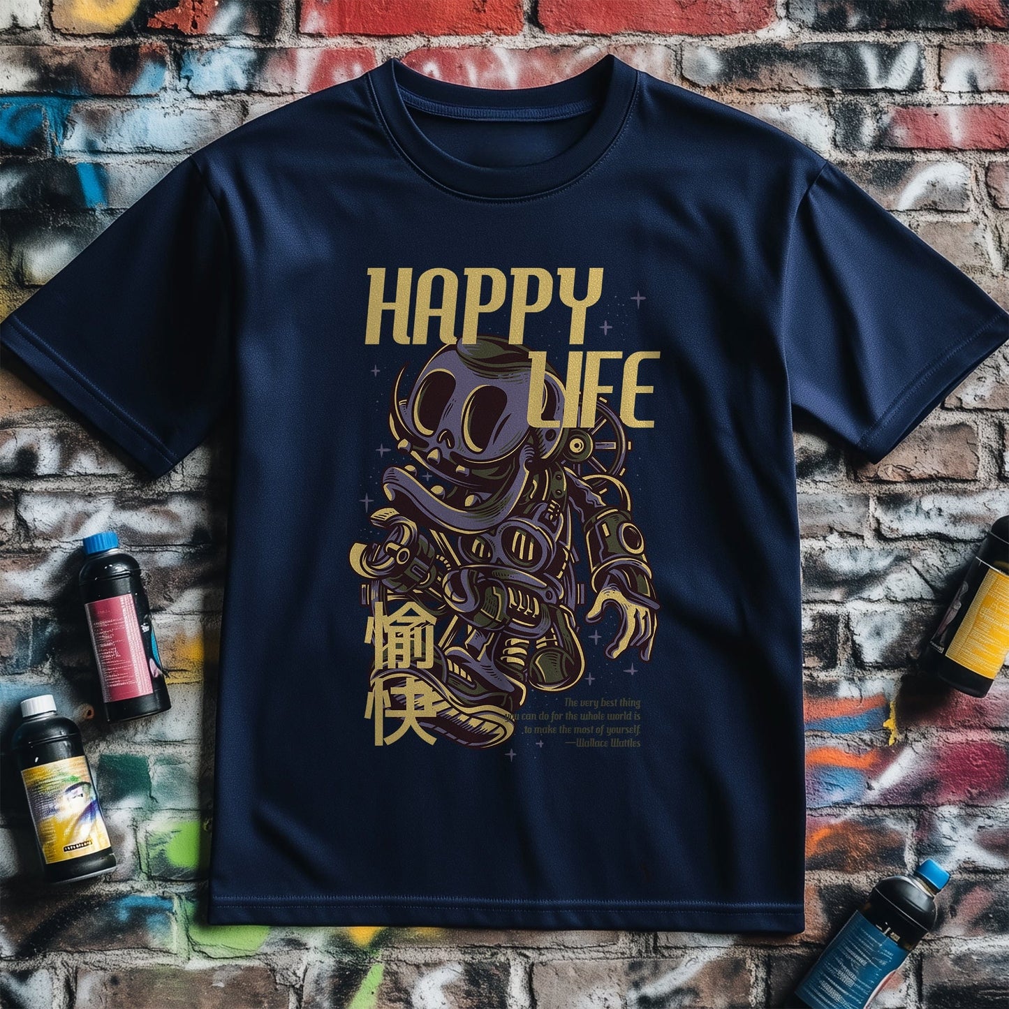 Happy Life Robot T-shirt - Get Your