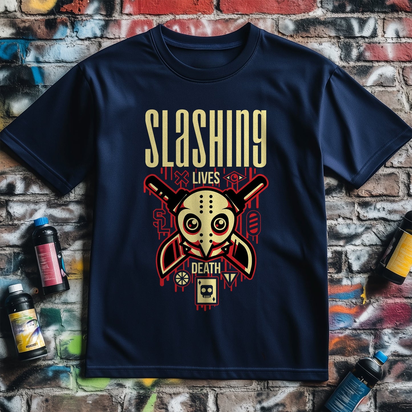 Slashing Lives T-Shirt - Skull &