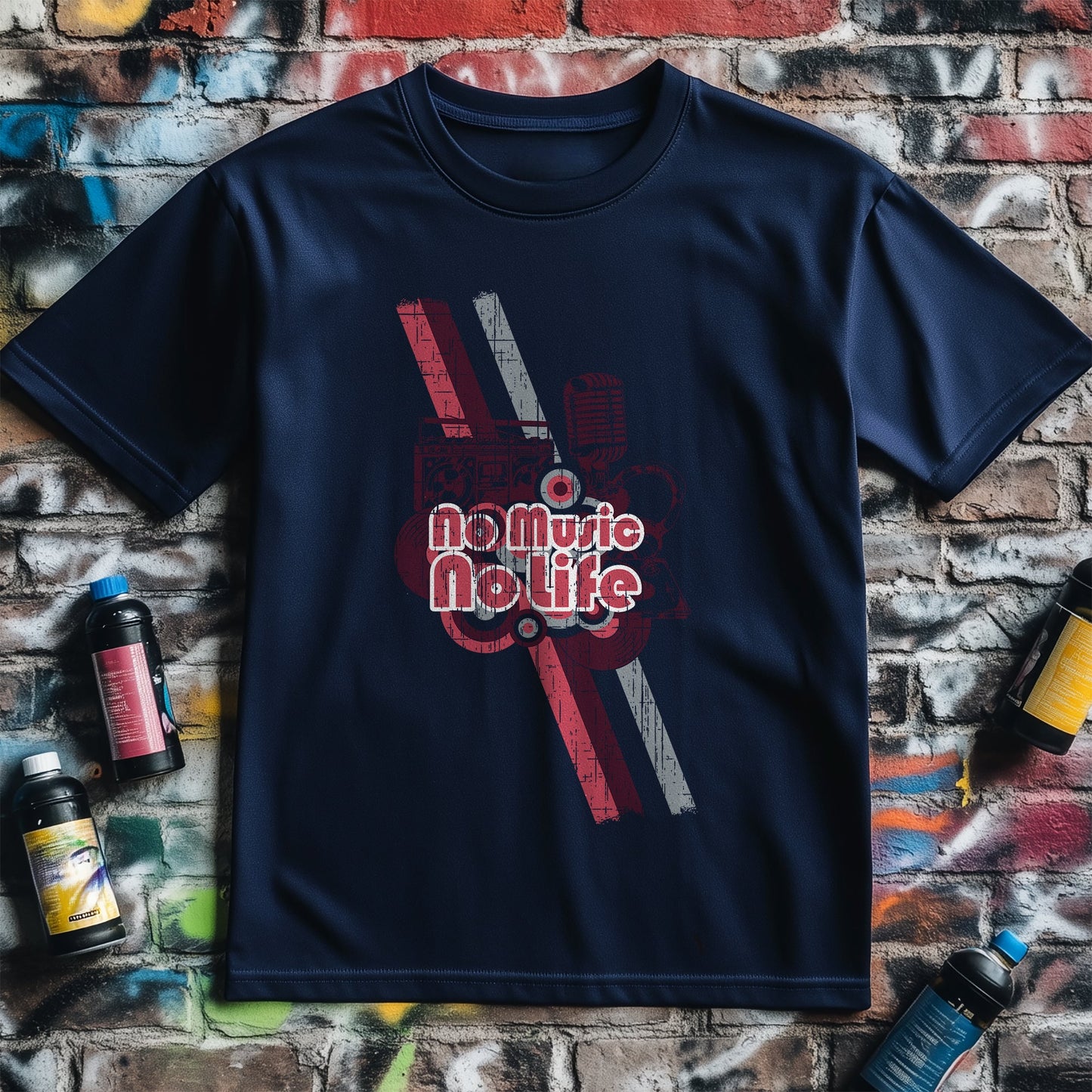 No Music No Life T-Shirt - Graffiti