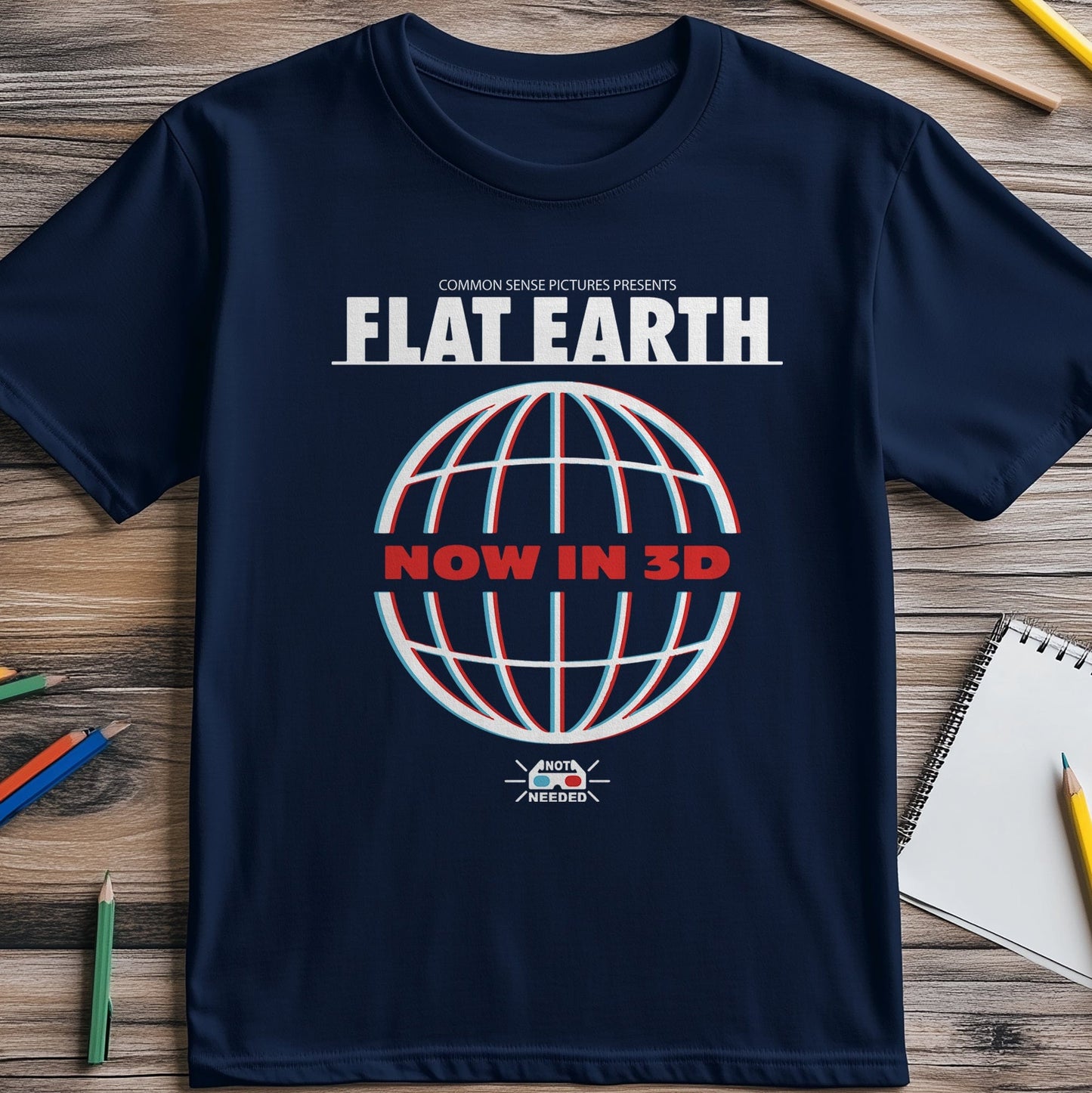 Flat Earth 3D T-Shirt - Because Why