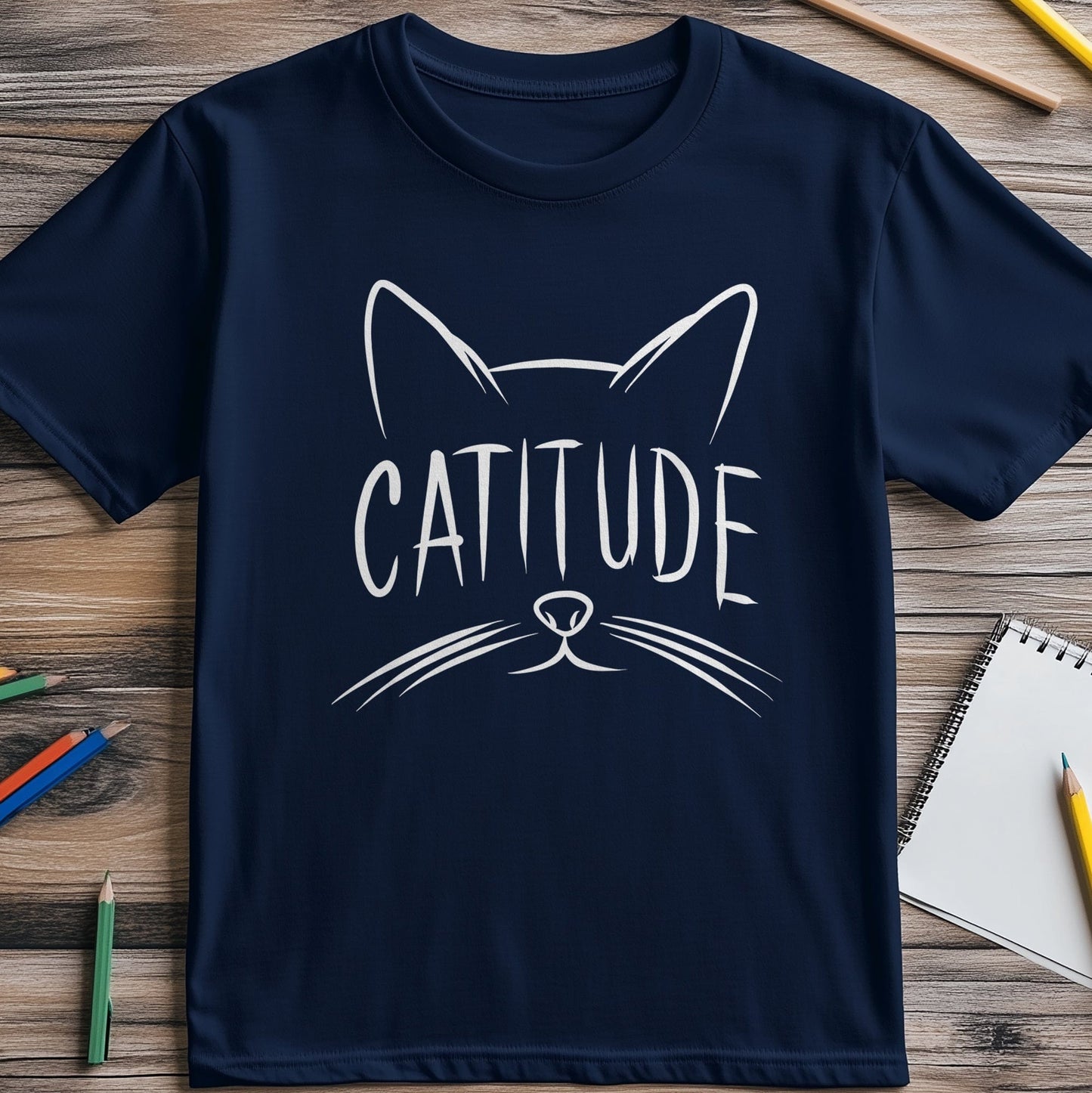 Catitude for Black T-Shirt