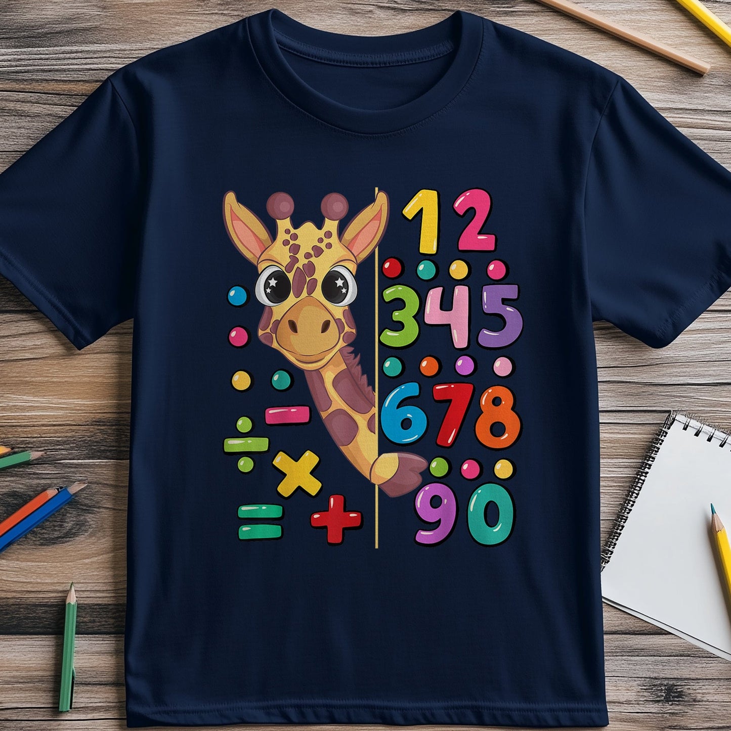 Giraffe Math Number Day Kids Tee